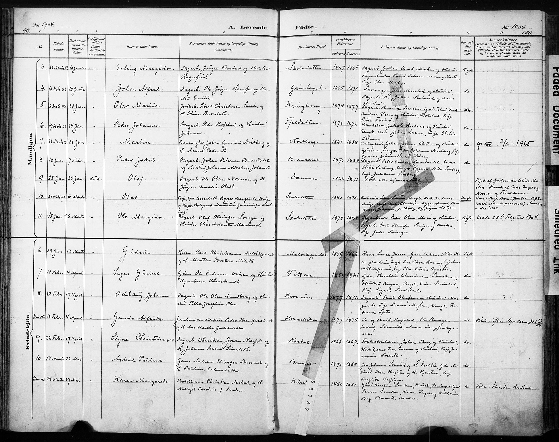 Ministerialprotokoller, klokkerbøker og fødselsregistre - Sør-Trøndelag, AV/SAT-A-1456/616/L0411: Parish register (official) no. 616A08, 1894-1906, p. 99-100