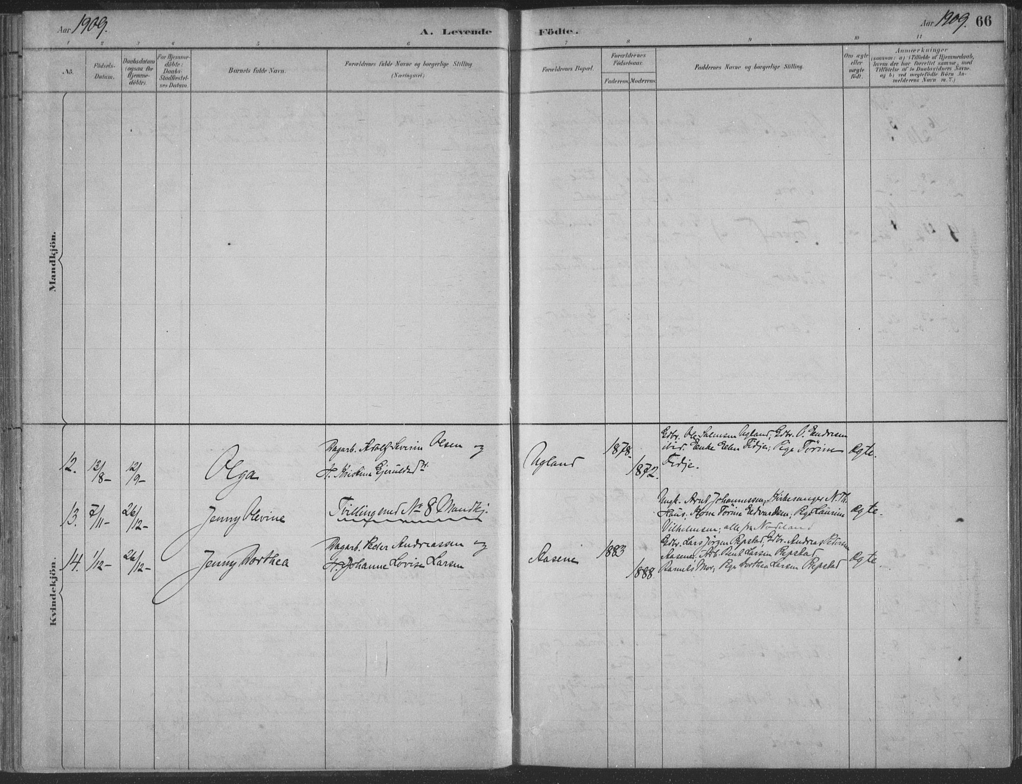 Søgne sokneprestkontor, AV/SAK-1111-0037/F/Fa/Faa/L0003: Parish register (official) no. A 3, 1883-1910, p. 66