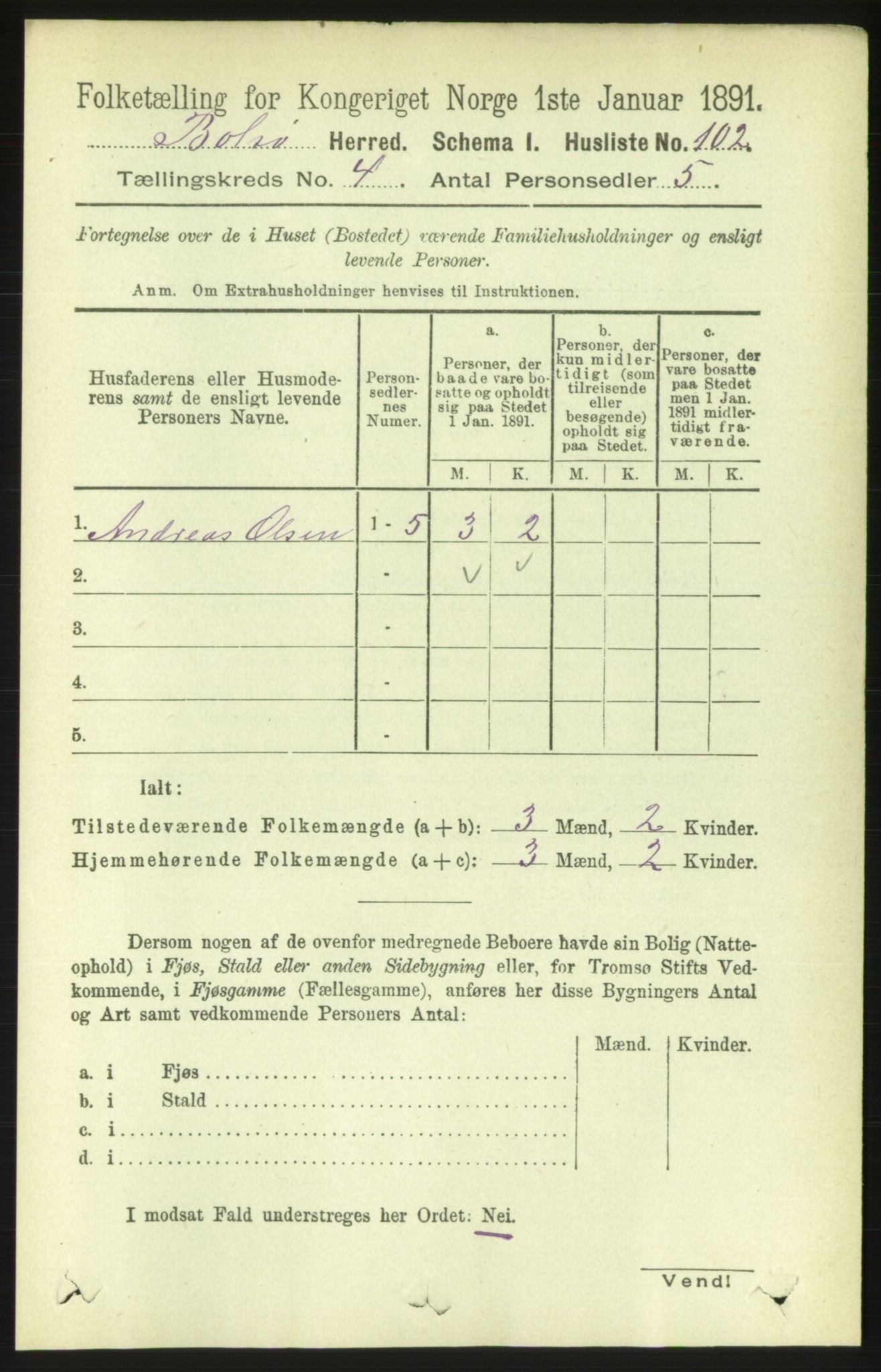 RA, 1891 census for 1544 Bolsøy, 1891, p. 2399