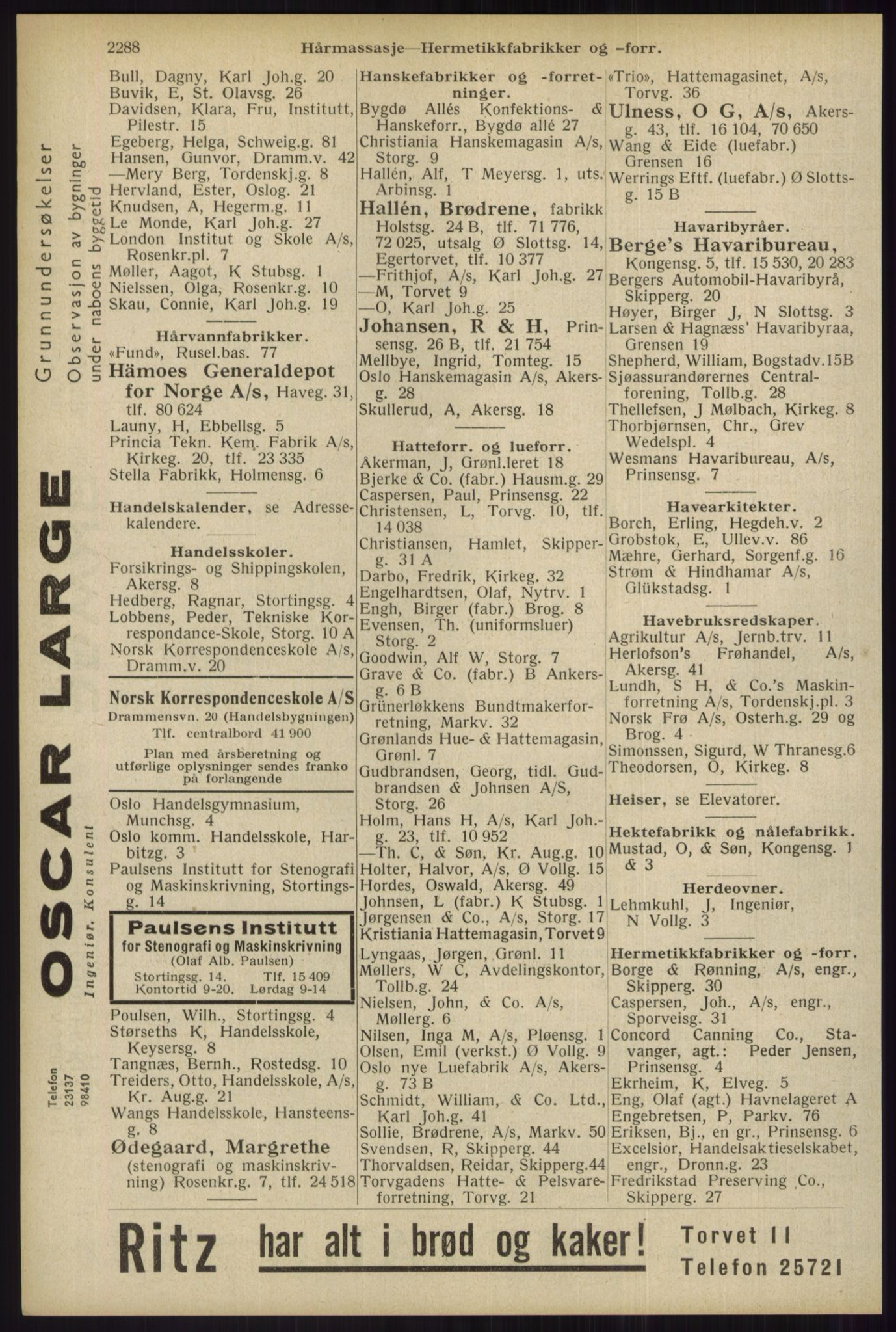 Kristiania/Oslo adressebok, PUBL/-, 1934, p. 2288