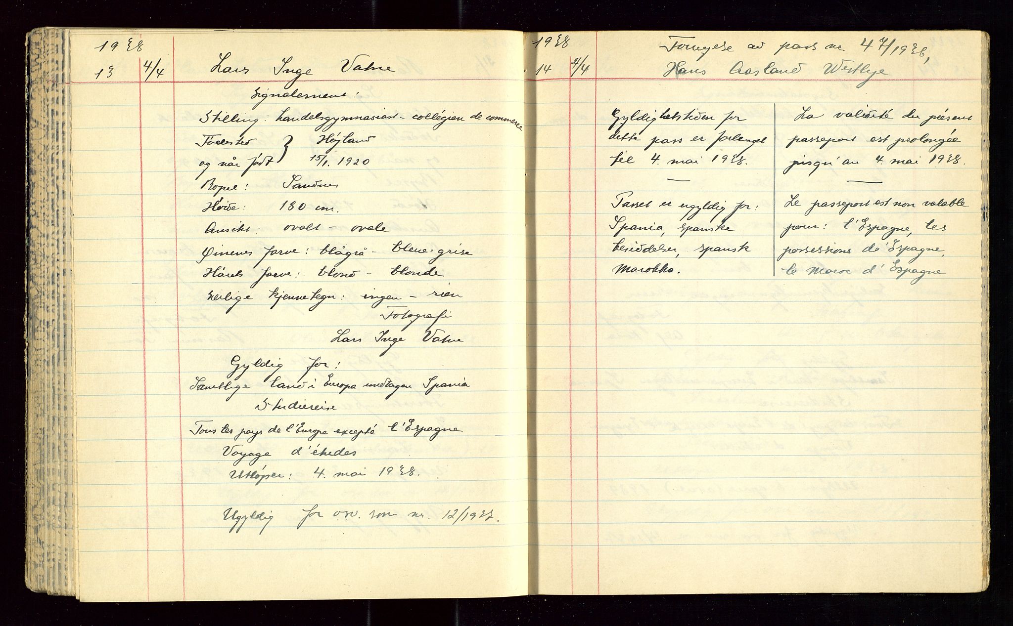 Sandnes politikammer, AV/SAST-A-100446/K/L0005: Passprotokoll, 1934-1938, p. 132