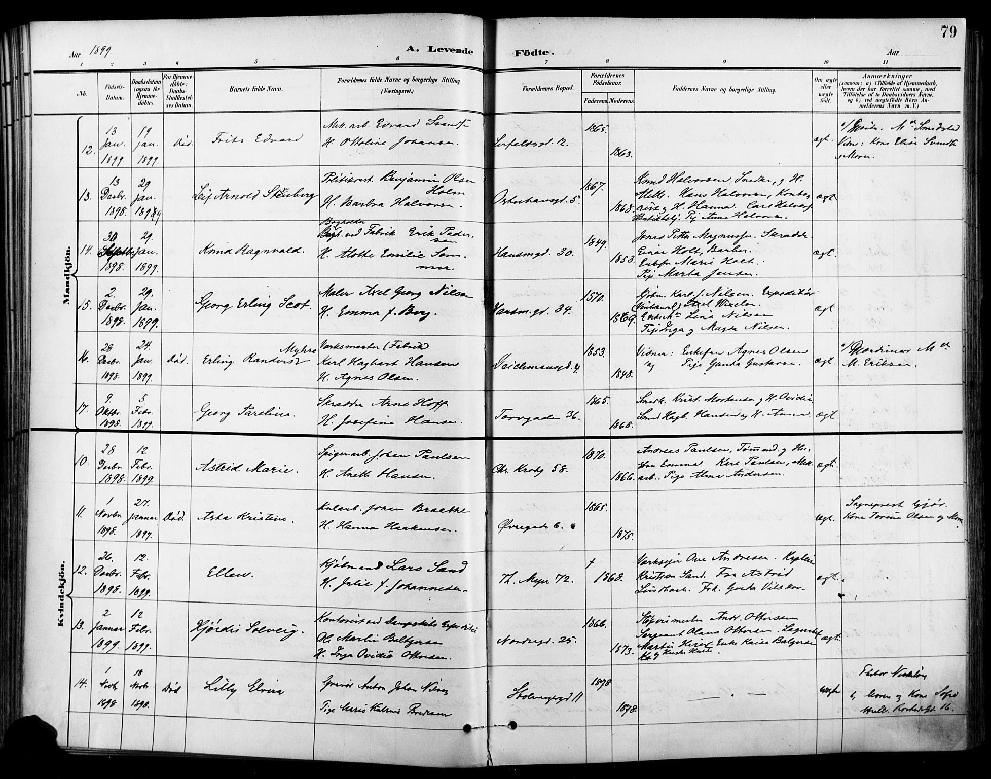 Jakob prestekontor Kirkebøker, SAO/A-10850/F/Fa/L0005: Parish register (official) no. 5, 1896-1903, p. 79