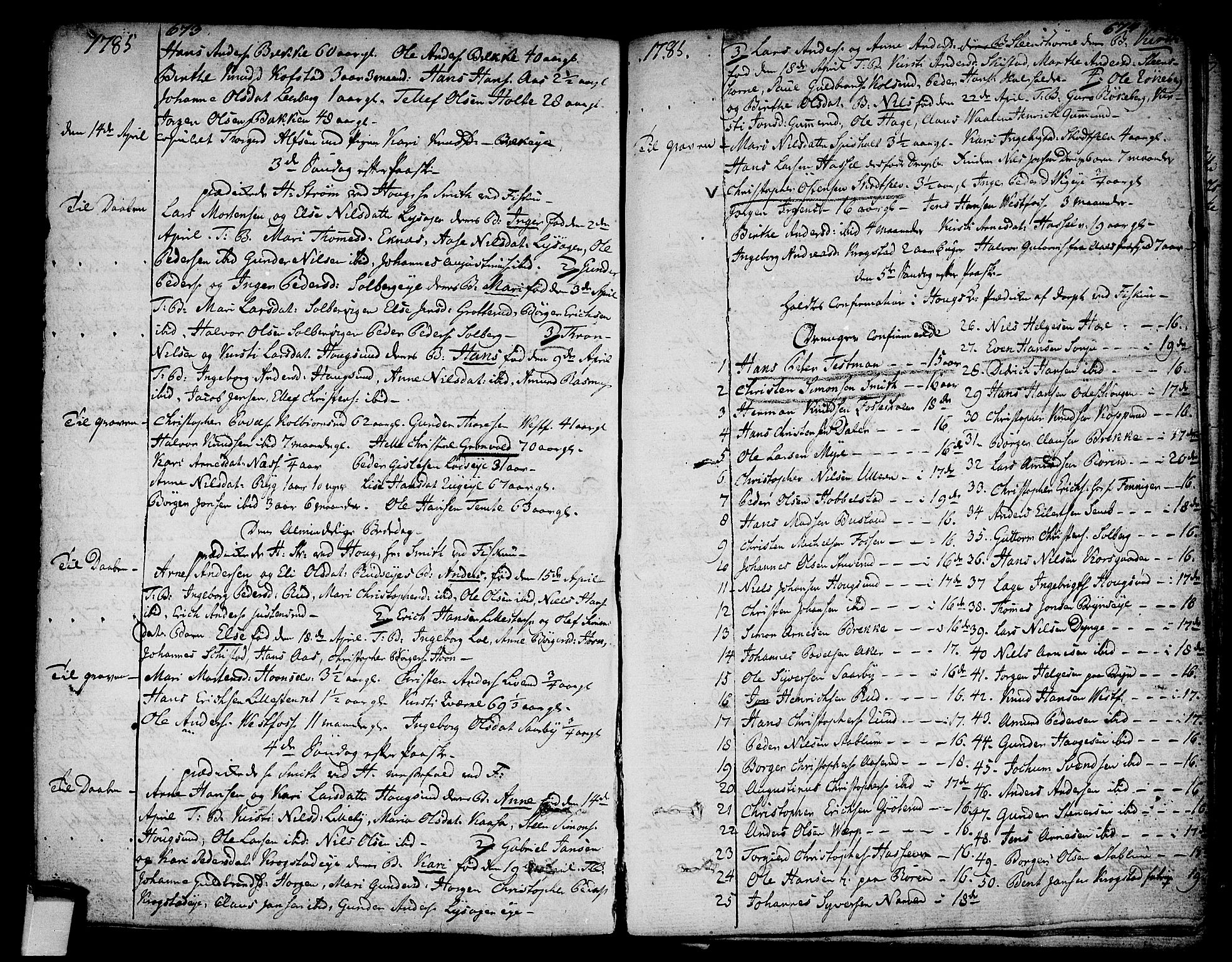 Eiker kirkebøker, AV/SAKO-A-4/F/Fa/L0008: Parish register (official) no. I 8, 1764-1788, p. 673-674