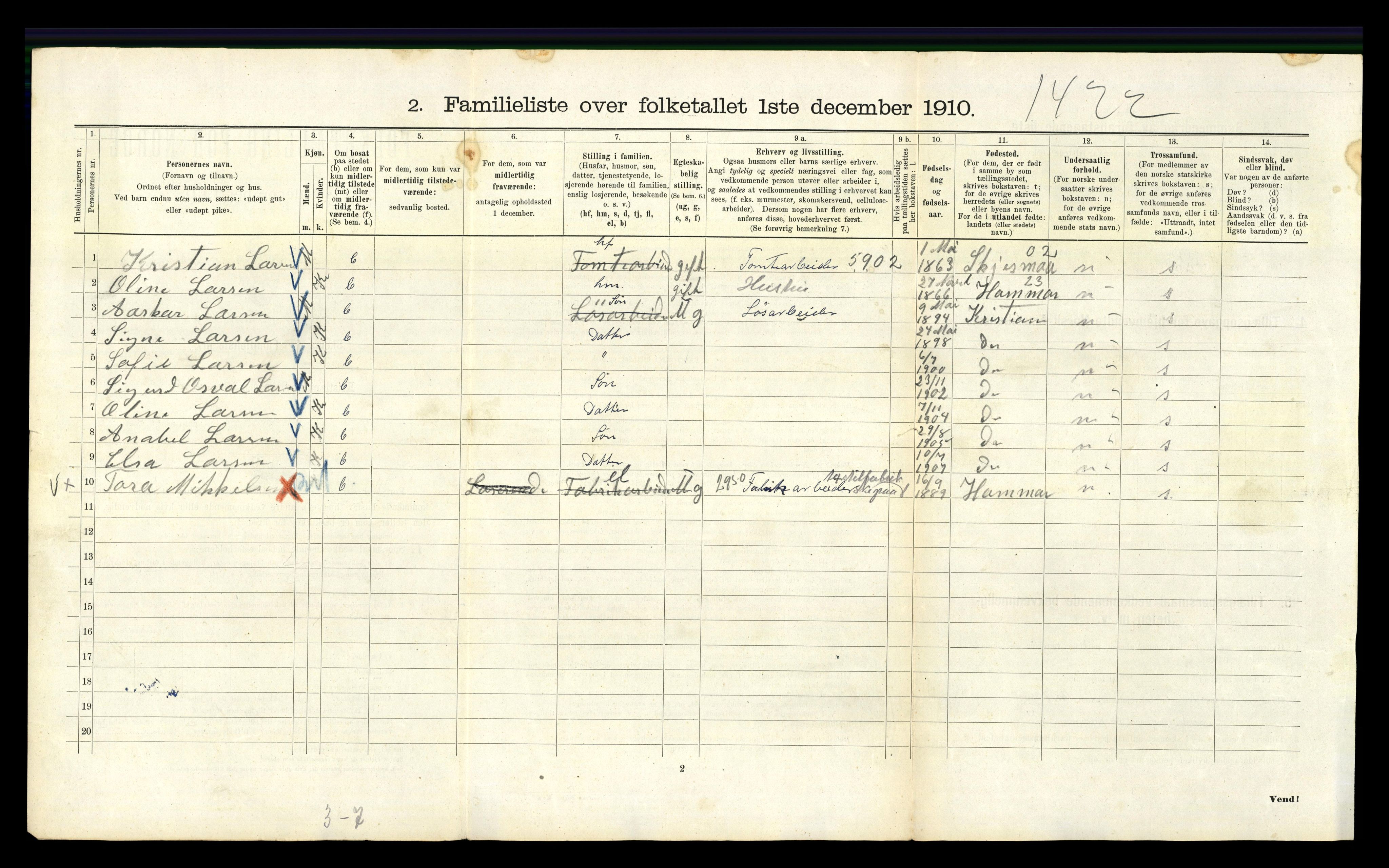 RA, 1910 census for Kristiania, 1910, p. 20804