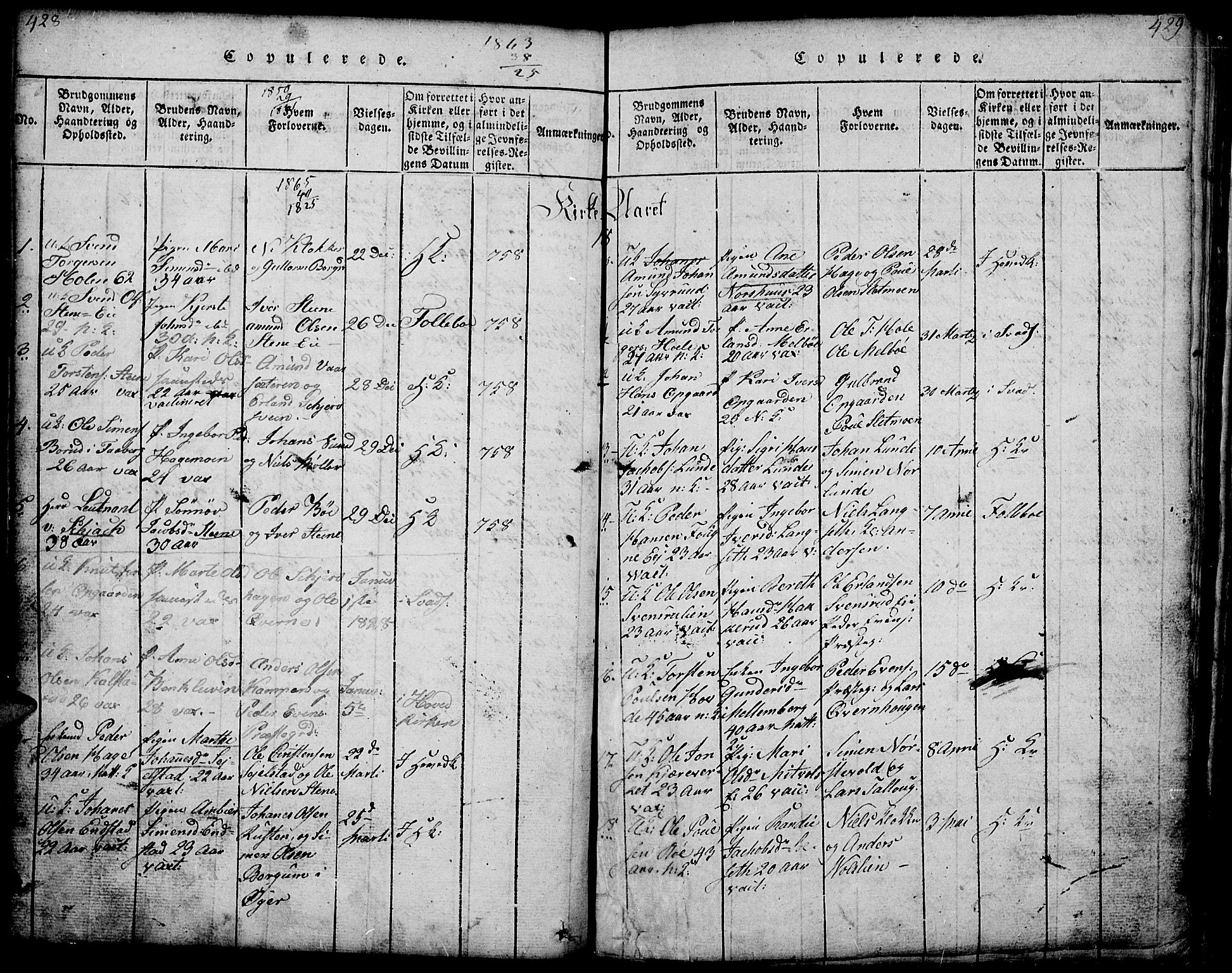 Gausdal prestekontor, SAH/PREST-090/H/Ha/Hab/L0001: Parish register (copy) no. 1, 1817-1848, p. 428-429