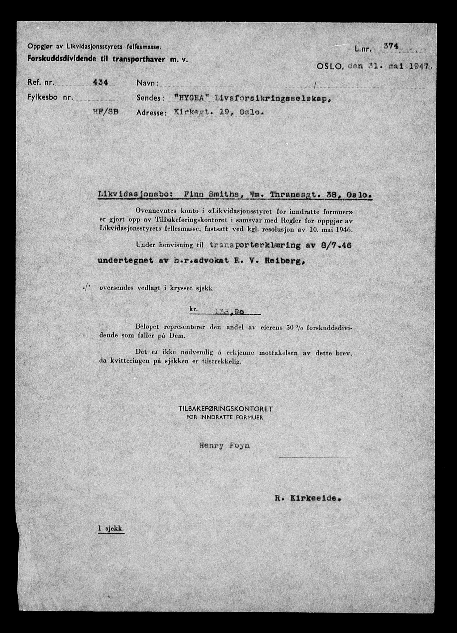 Justisdepartementet, Tilbakeføringskontoret for inndratte formuer, AV/RA-S-1564/H/Hc/Hcc/L0981: --, 1945-1947, p. 650