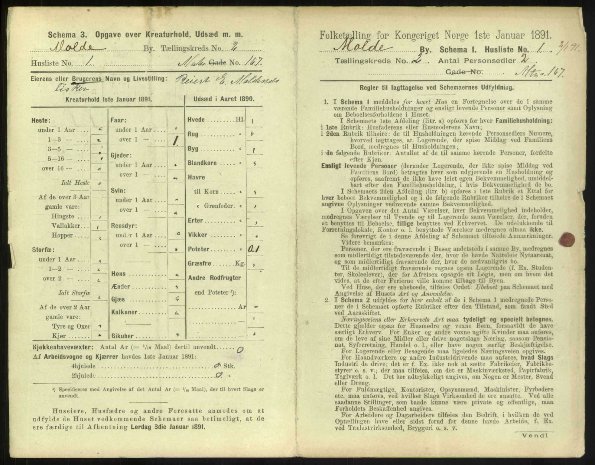 RA, 1891 census for 1502 Molde, 1891, p. 1156