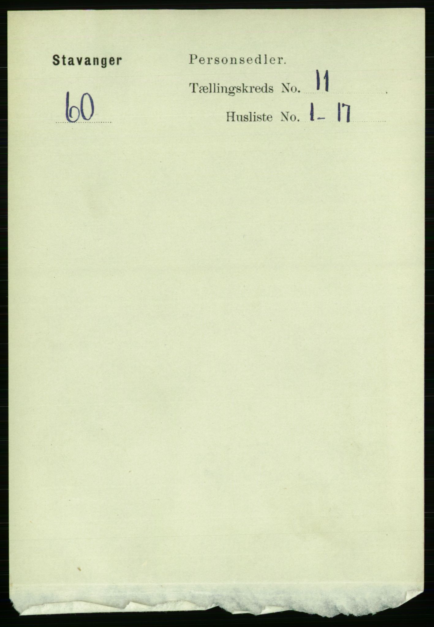 RA, 1891 census for 1103 Stavanger, 1891, p. 14042