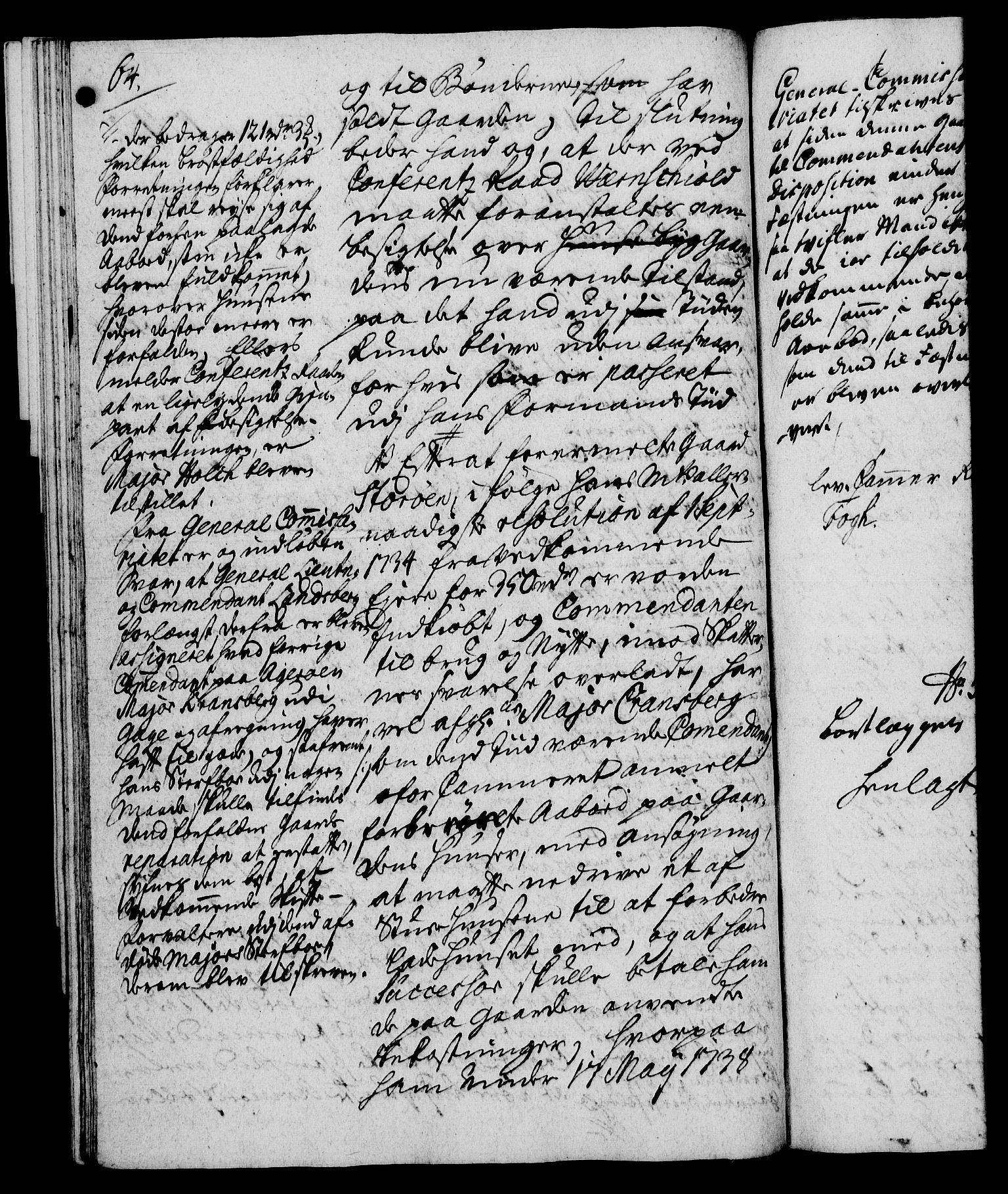 Rentekammeret, Kammerkanselliet, RA/EA-3111/G/Gh/Gha/L0022: Norsk ekstraktmemorialprotokoll (merket RK 53.67), 1739-1741, p. 64