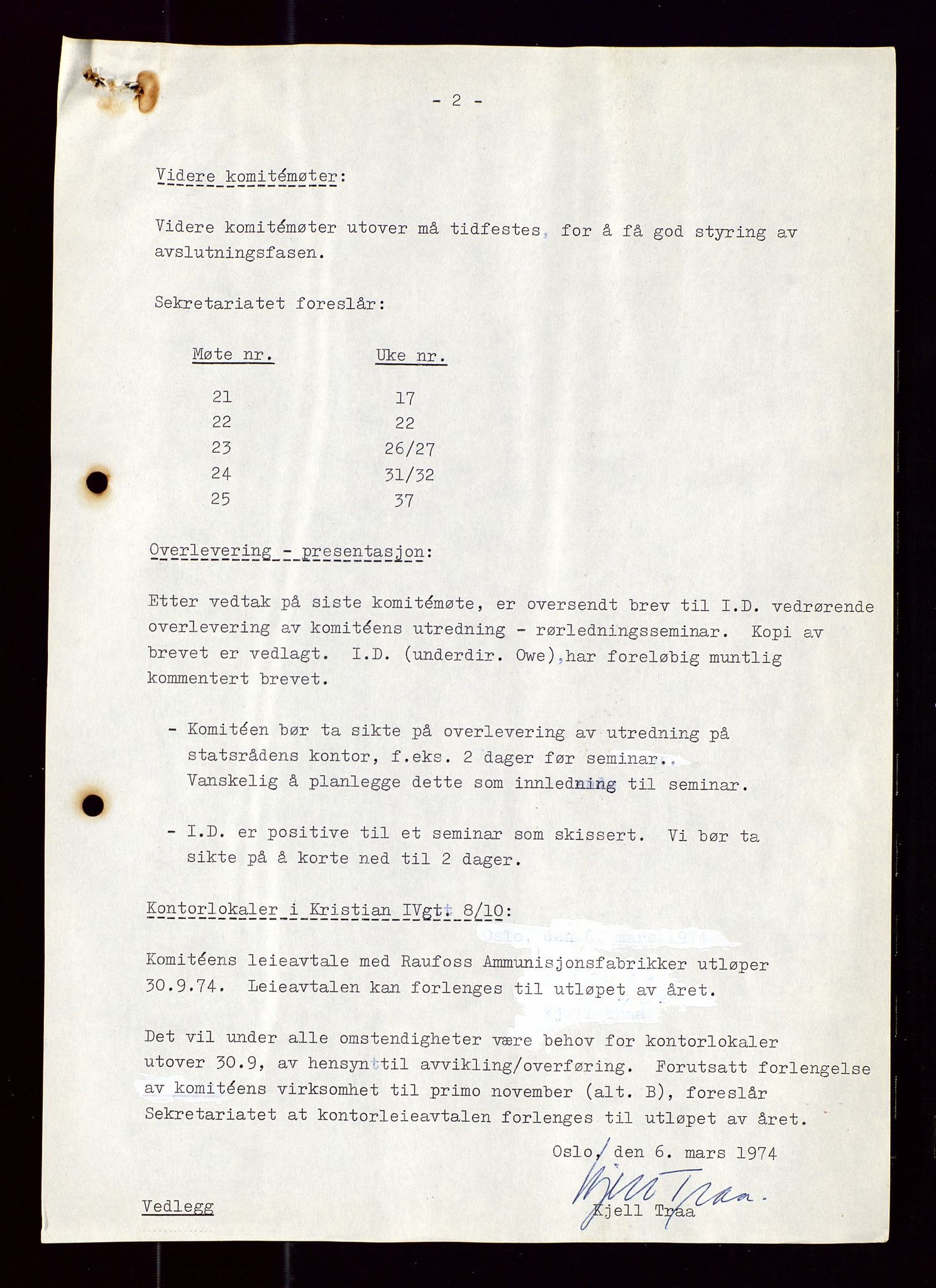 Industridepartementet, Oljekontoret, AV/SAST-A-101348/Di/L0001: DWP, møter juni - november, komiteemøter nr. 19 - 26, 1973-1974, p. 99