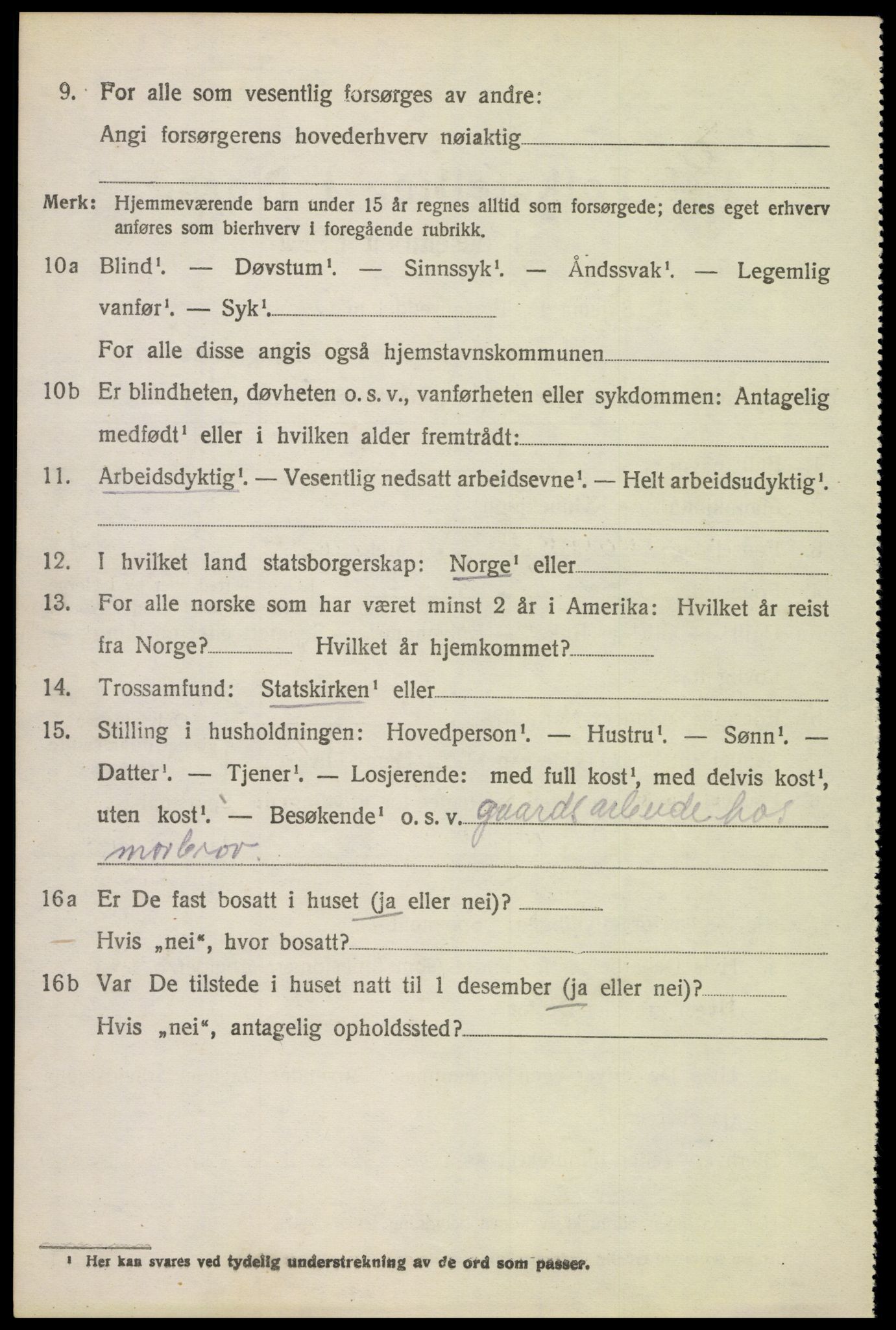 SAH, 1920 census for Ringebu, 1920, p. 7068