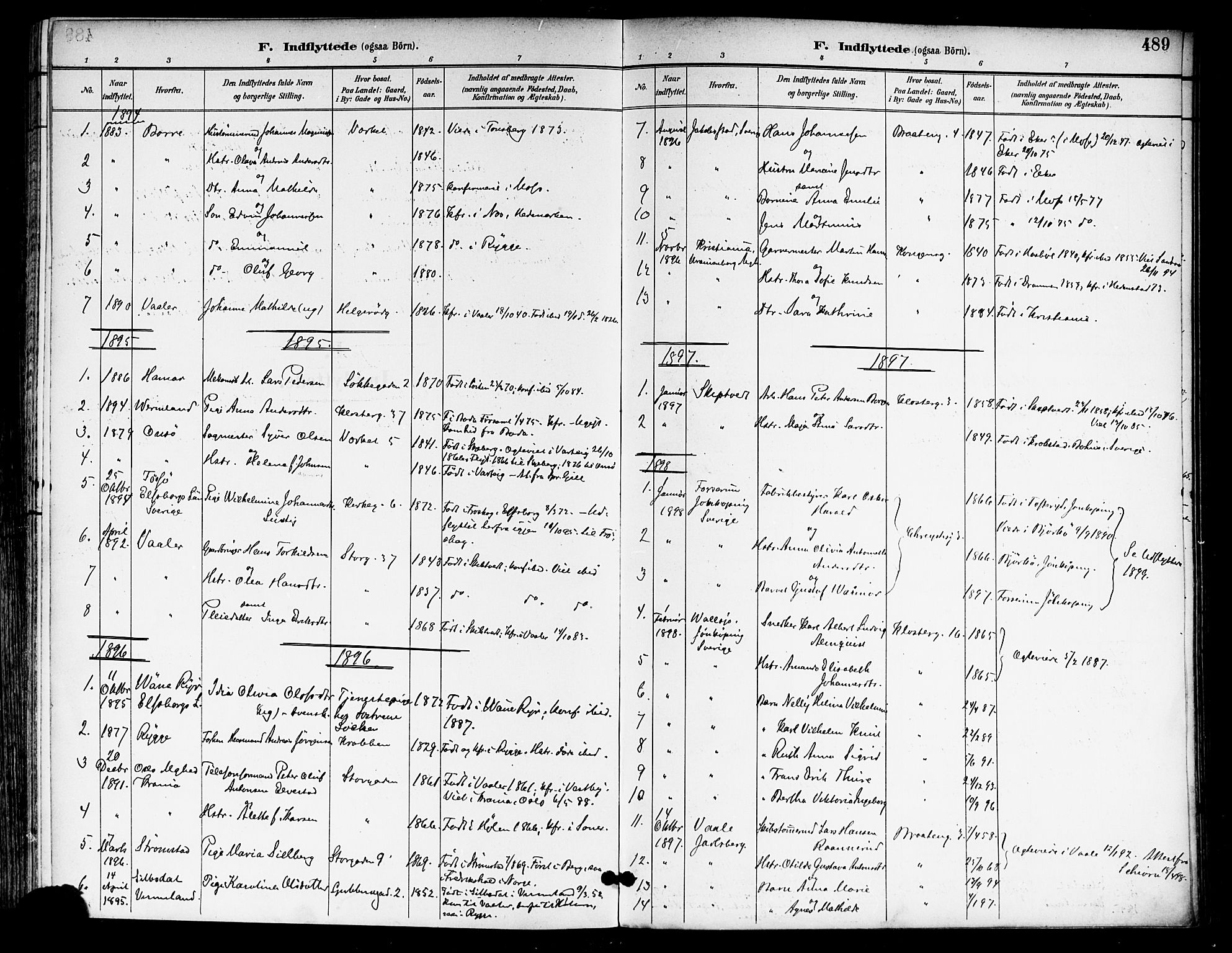 Moss prestekontor Kirkebøker, AV/SAO-A-2003/F/Fb/L0003: Parish register (official) no. II 3, 1894-1901, p. 489