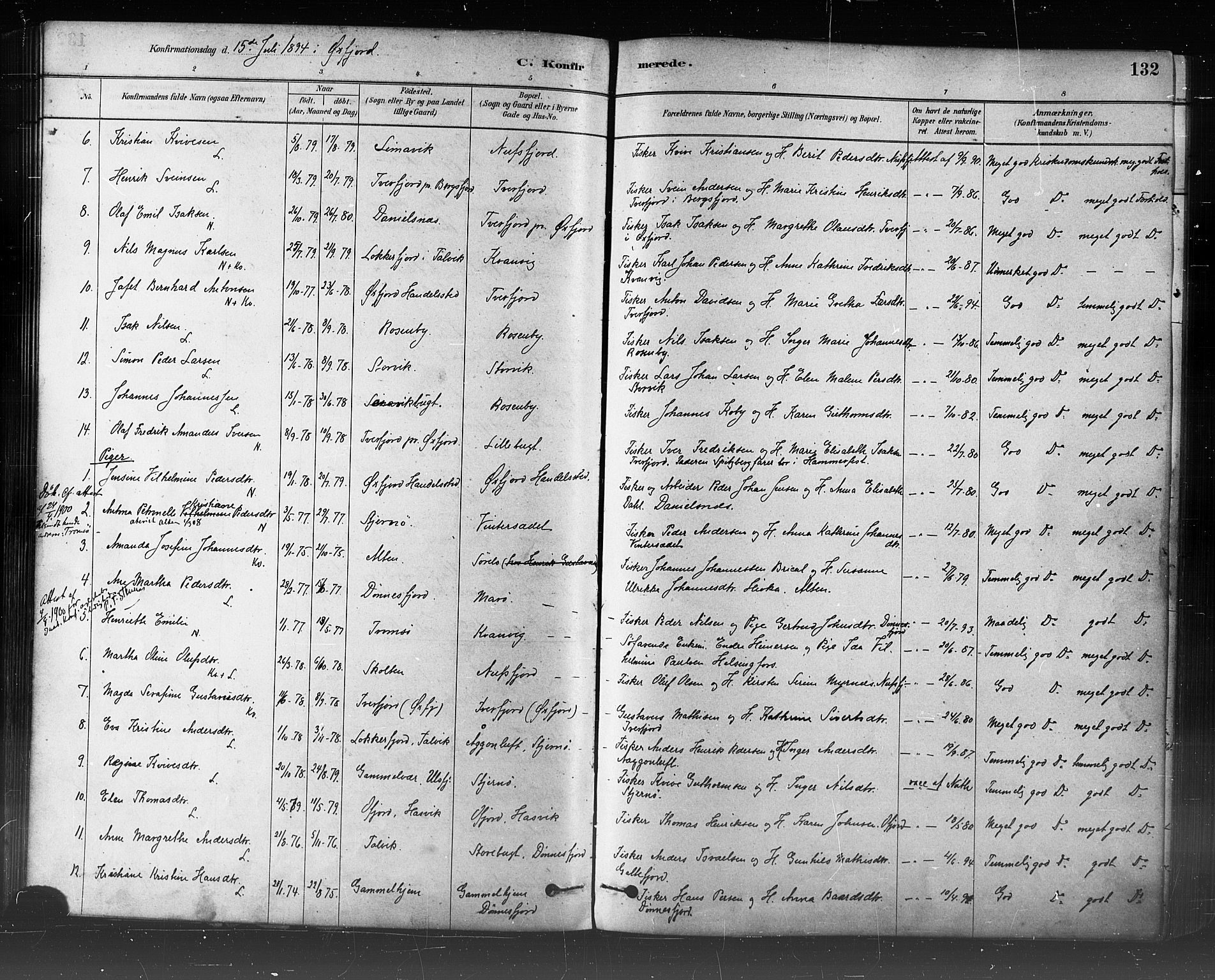 Loppa sokneprestkontor, SATØ/S-1339/H/Ha/L0006kirke: Parish register (official) no. 6, 1879-1895, p. 132