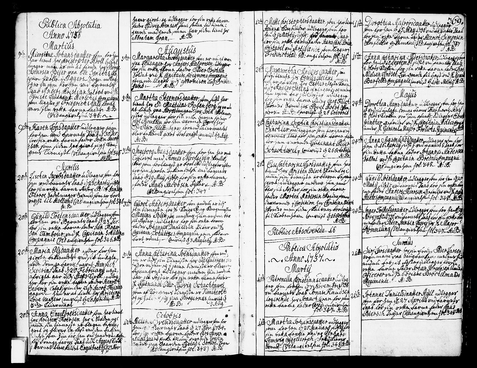 Oslo domkirke Kirkebøker, SAO/A-10752/F/Fa/L0003: Parish register (official) no. 3, 1731-1743, p. 369