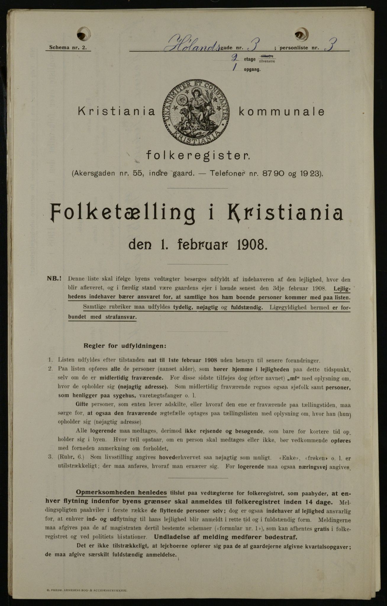 OBA, Municipal Census 1908 for Kristiania, 1908, p. 38014