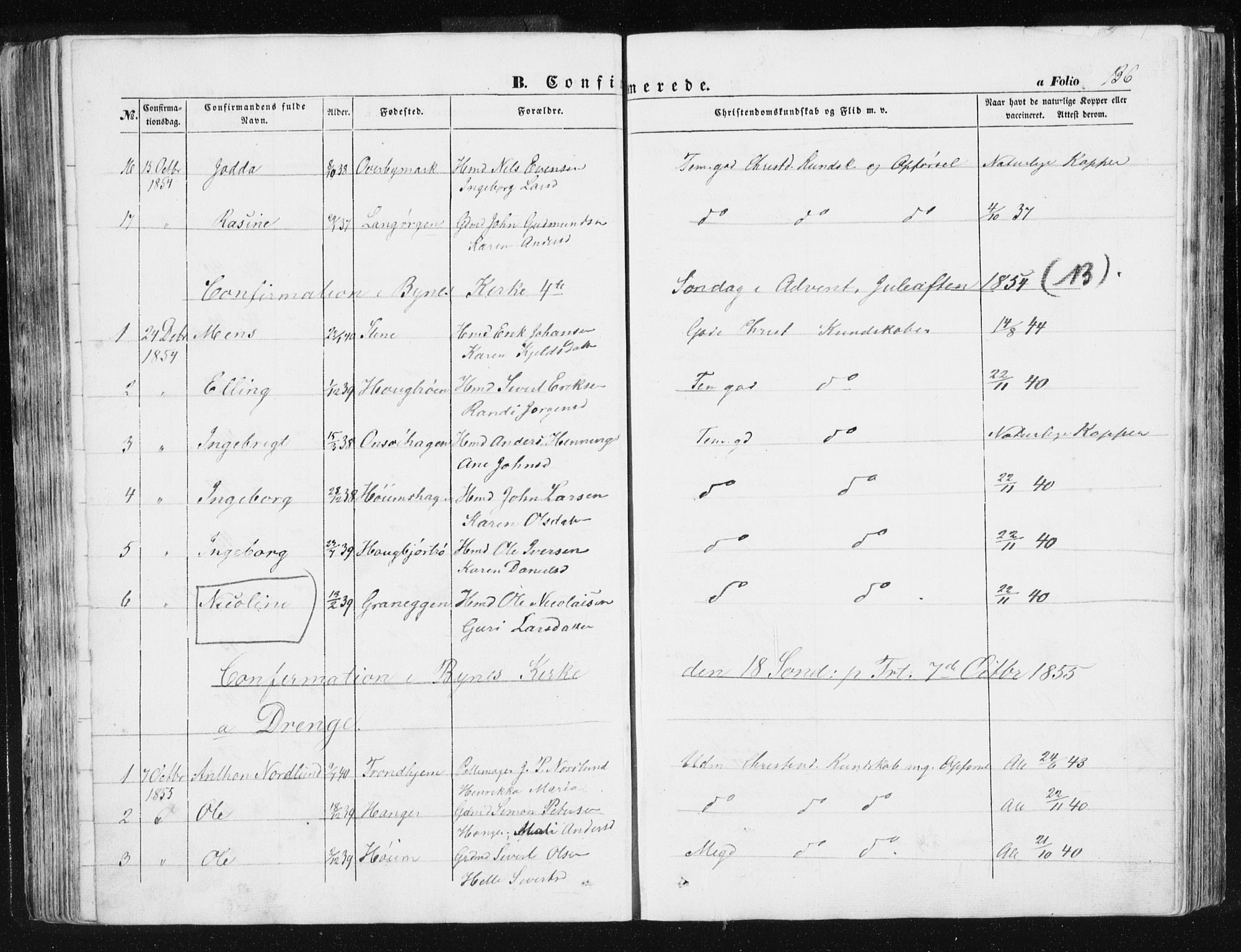 Ministerialprotokoller, klokkerbøker og fødselsregistre - Sør-Trøndelag, SAT/A-1456/612/L0376: Parish register (official) no. 612A08, 1846-1859, p. 136