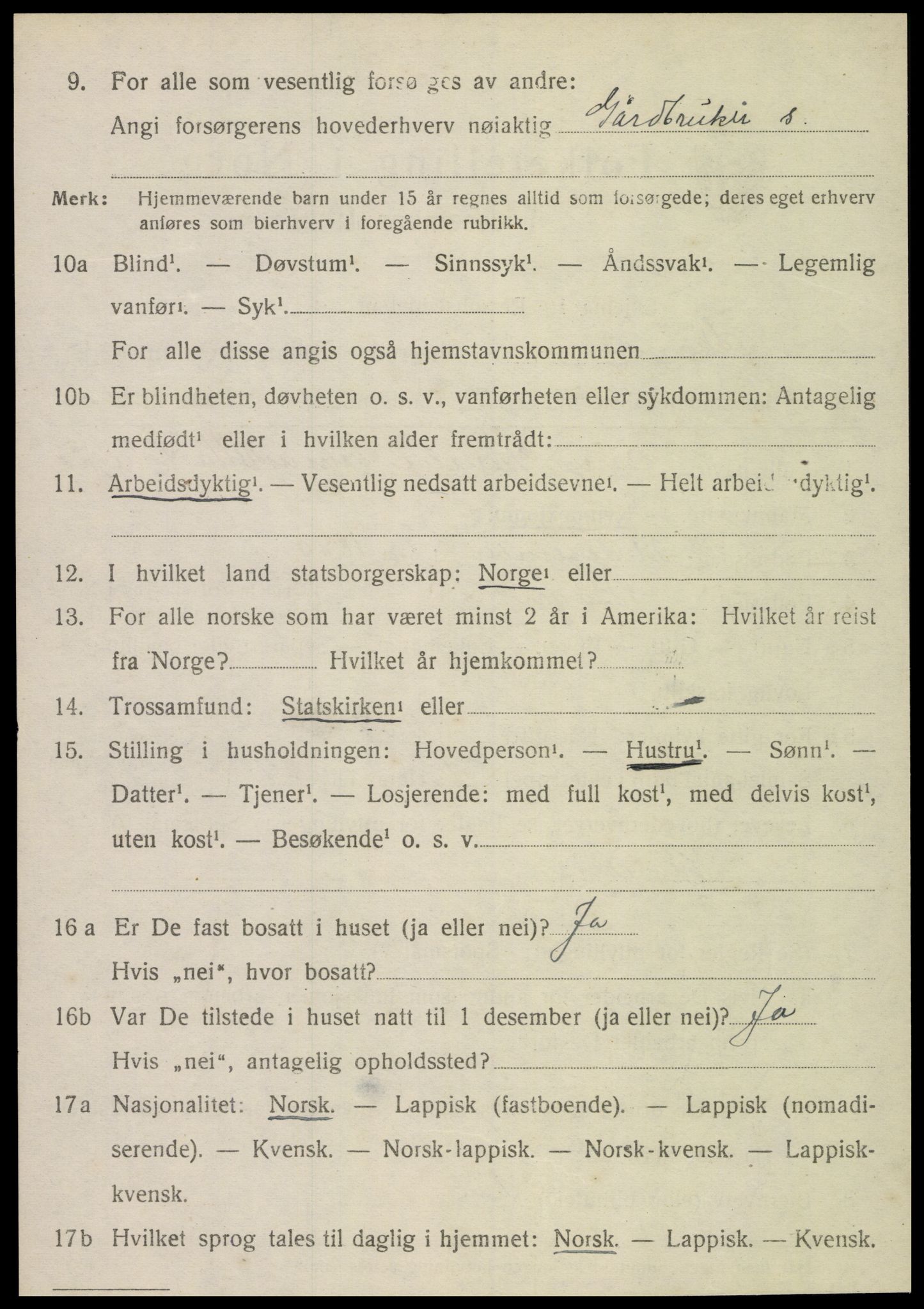 SAT, 1920 census for Skogn, 1920, p. 6488