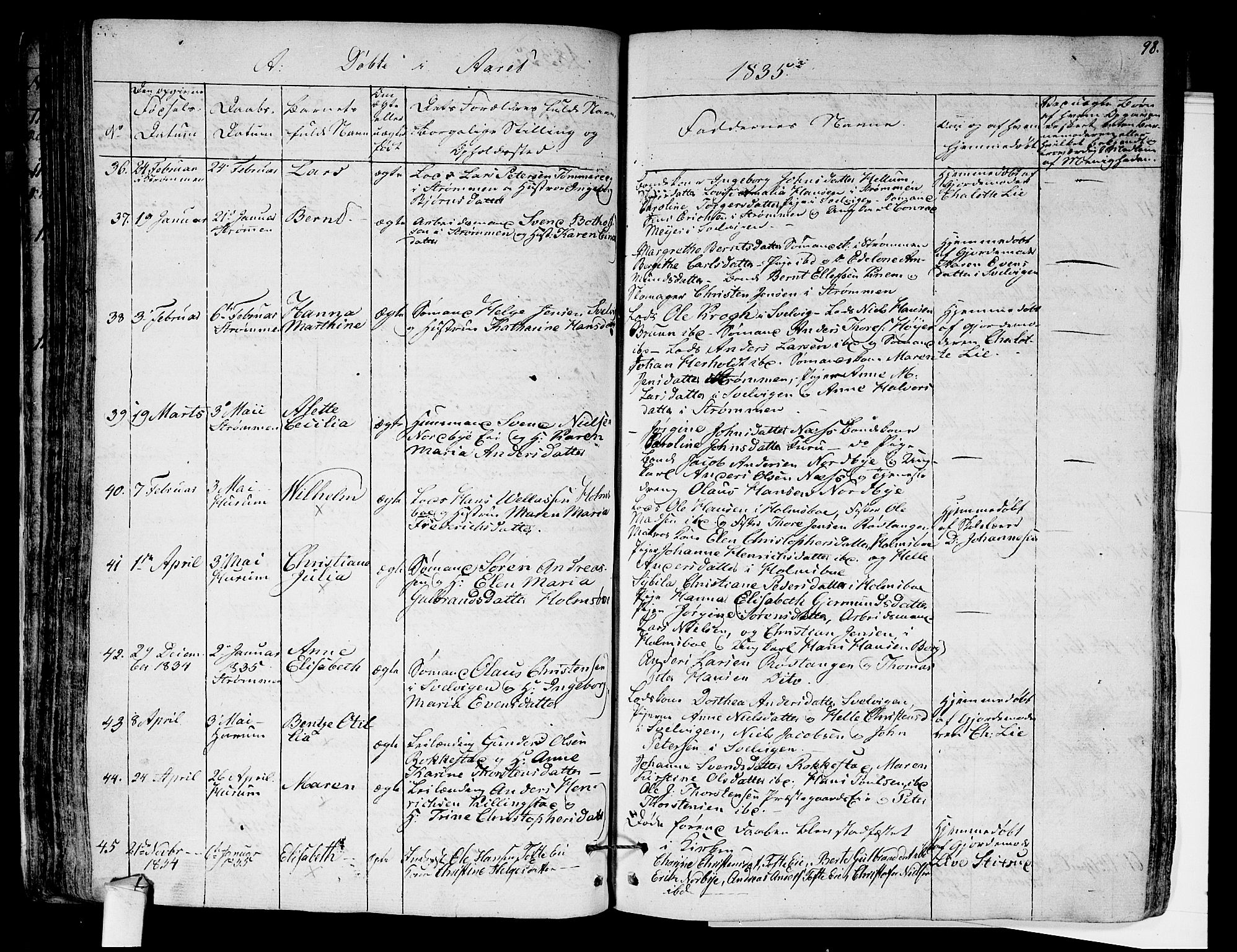 Hurum kirkebøker, SAKO/A-229/F/Fa/L0010: Parish register (official) no. 10, 1827-1846, p. 98