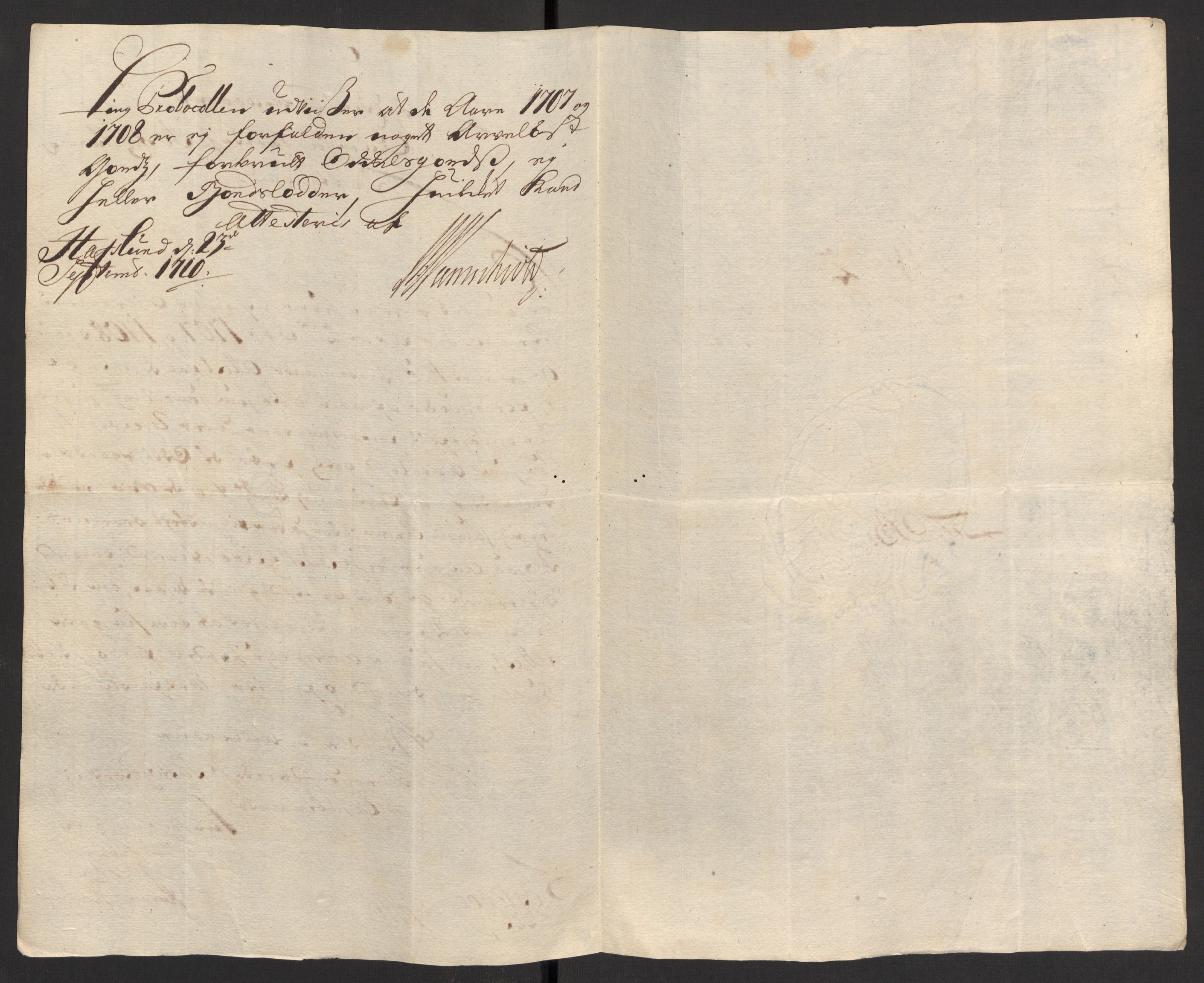 Rentekammeret inntil 1814, Reviderte regnskaper, Fogderegnskap, AV/RA-EA-4092/R01/L0018: Fogderegnskap Idd og Marker, 1707-1709, p. 252