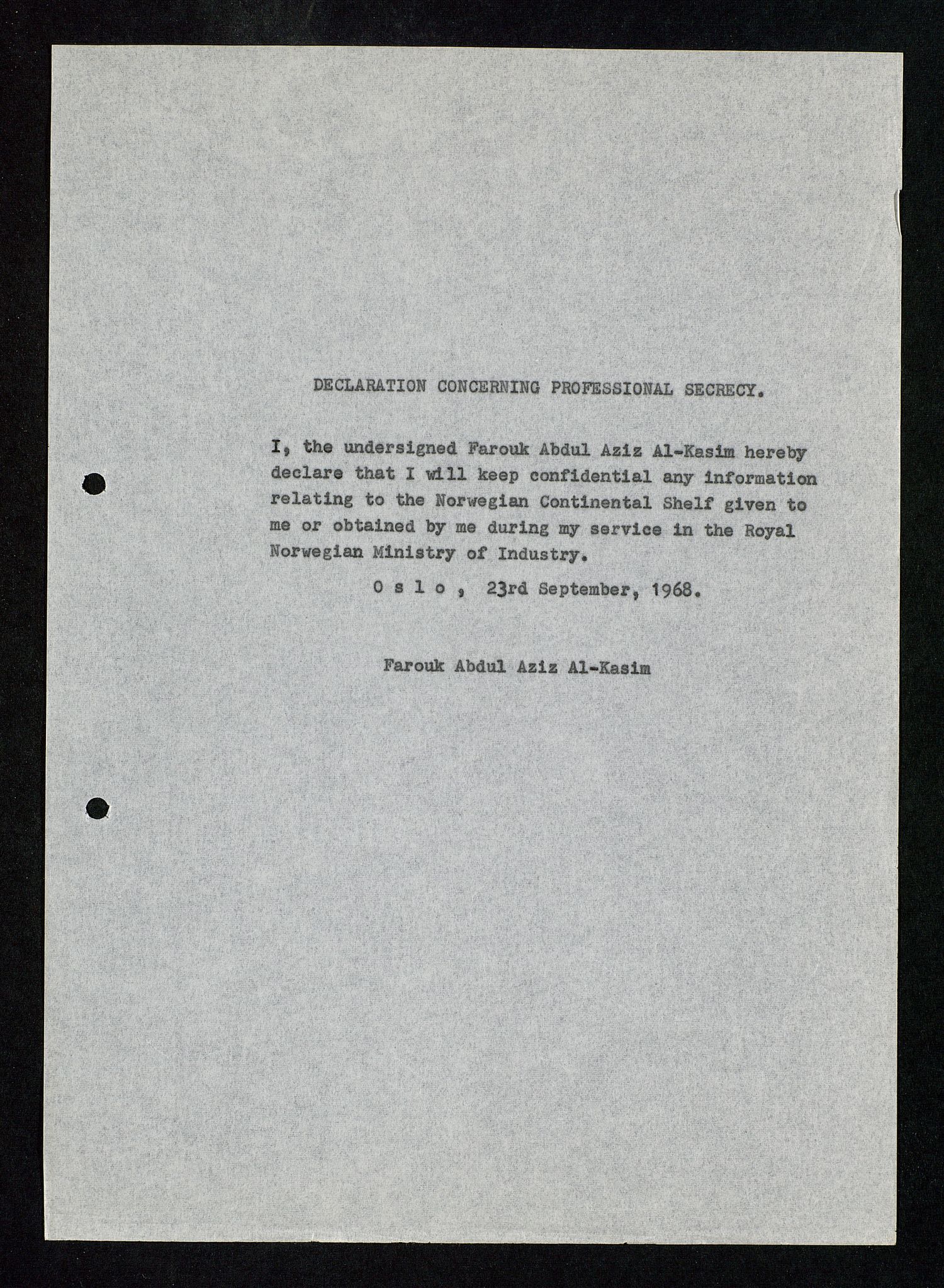 Industridepartementet, Oljekontoret, AV/SAST-A-101348/Db/L0001: Sikkerhet og utstyr, personell, arbeidstid, lønn, 1967-1973, p. 197