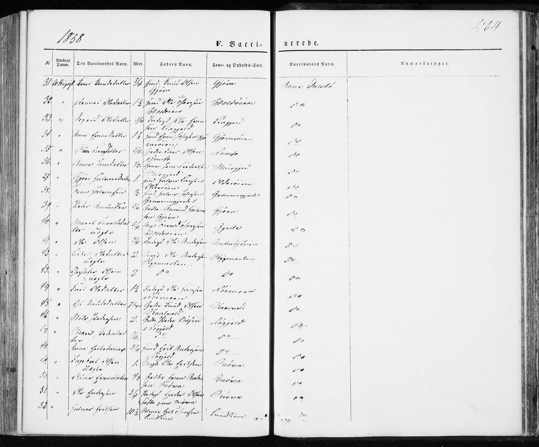 Ministerialprotokoller, klokkerbøker og fødselsregistre - Møre og Romsdal, AV/SAT-A-1454/590/L1013: Parish register (official) no. 590A05, 1847-1877, p. 464