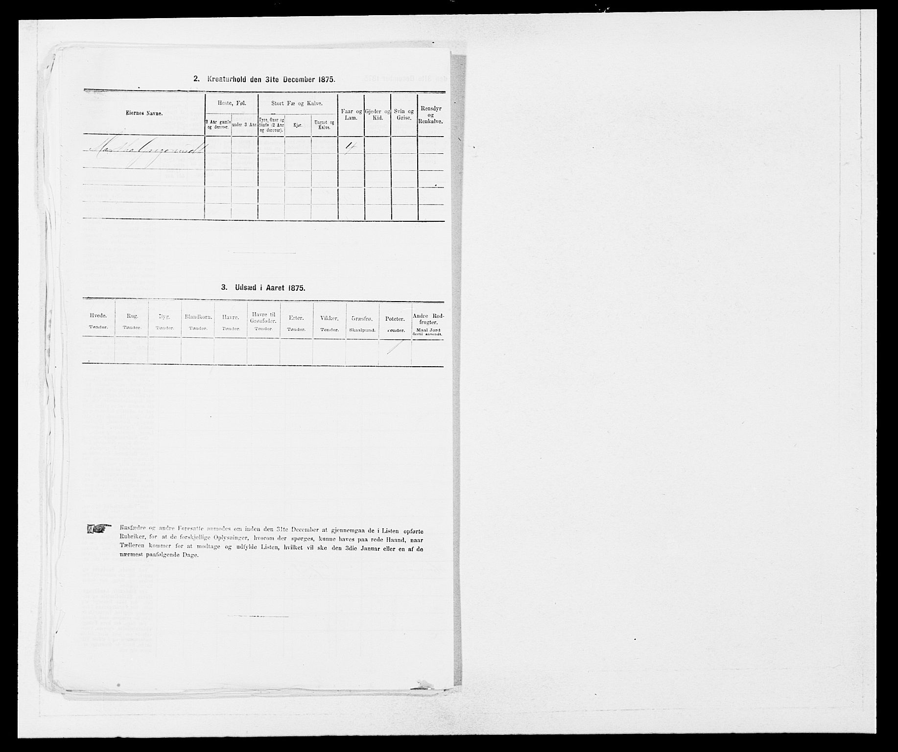 SAB, 1875 census for 1250P Haus, 1875, p. 1172