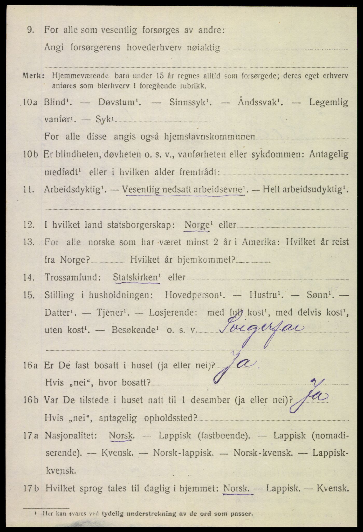 SAT, 1920 census for Rødøy, 1920, p. 1603