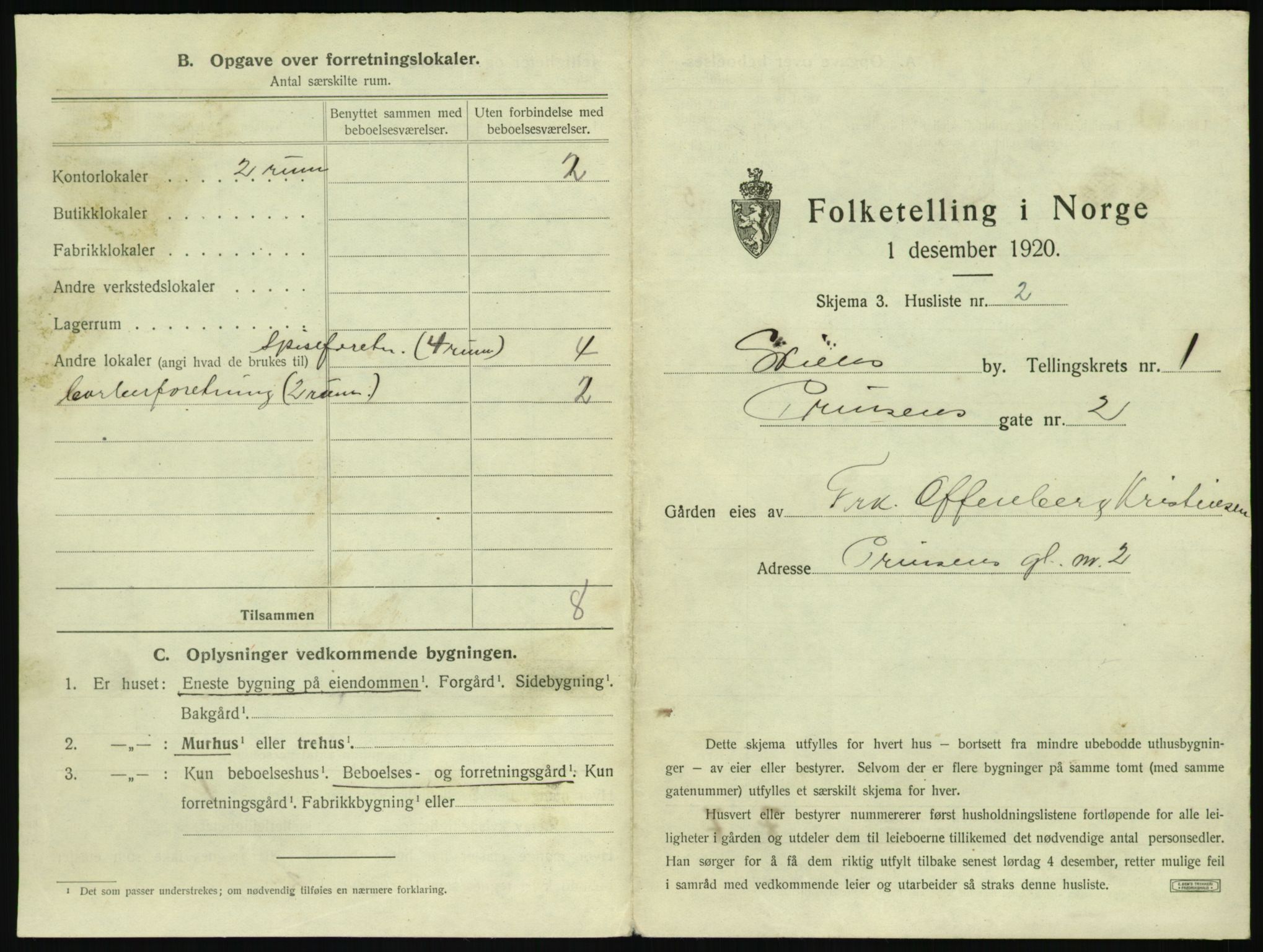 SAKO, 1920 census for Skien, 1920, p. 93