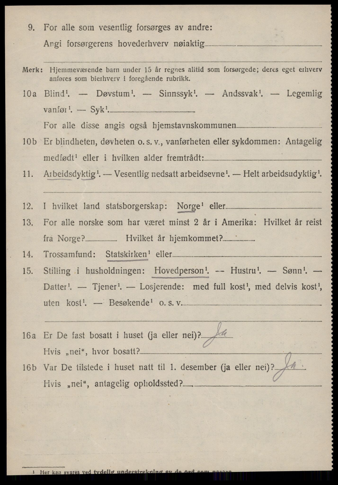 SAT, 1920 census for Voll, 1920, p. 1614