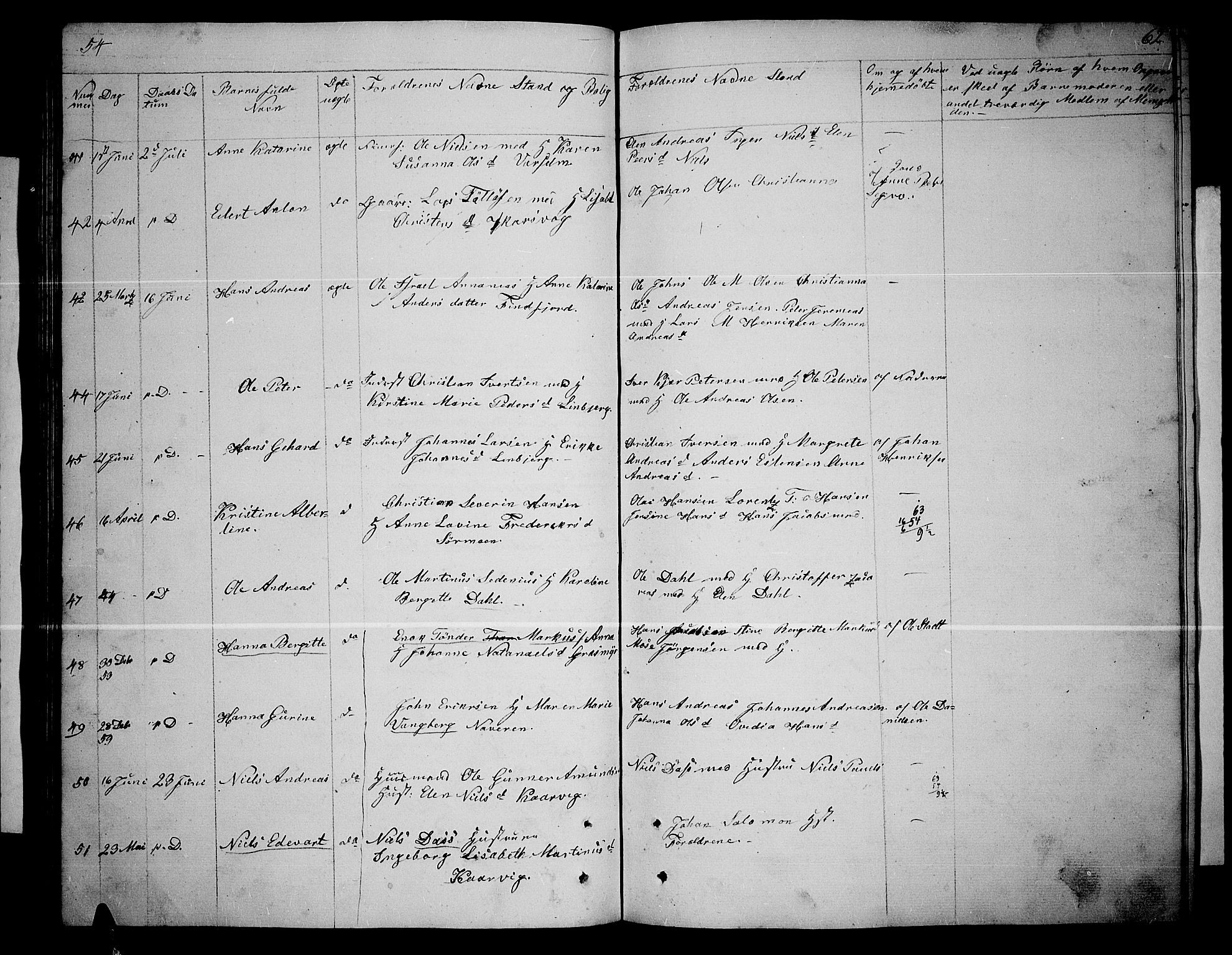 Lenvik sokneprestembete, AV/SATØ-S-1310/H/Ha/Hab/L0003klokker: Parish register (copy) no. 3, 1844-1858, p. 62