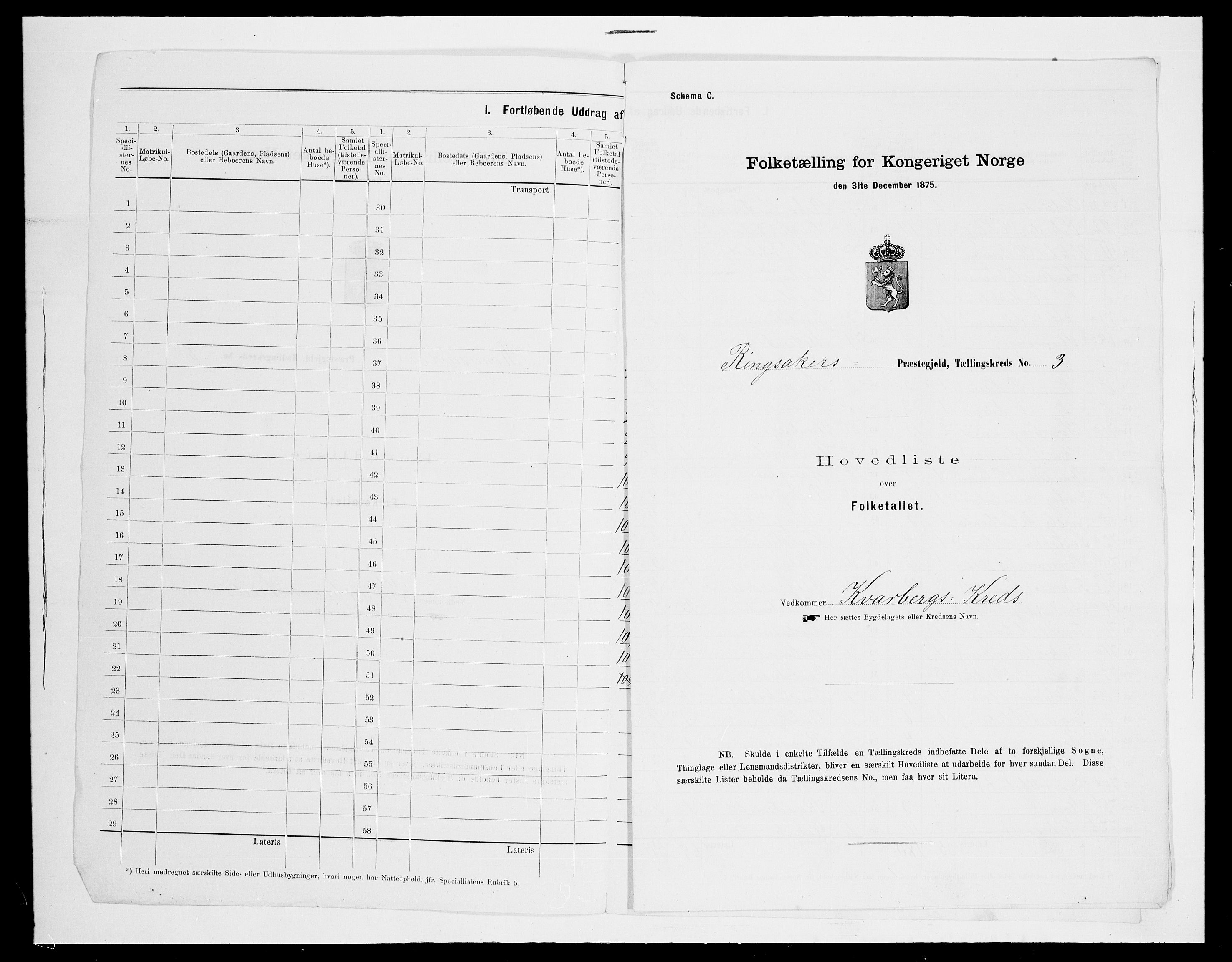 SAH, 1875 census for 0412P Ringsaker, 1875, p. 40