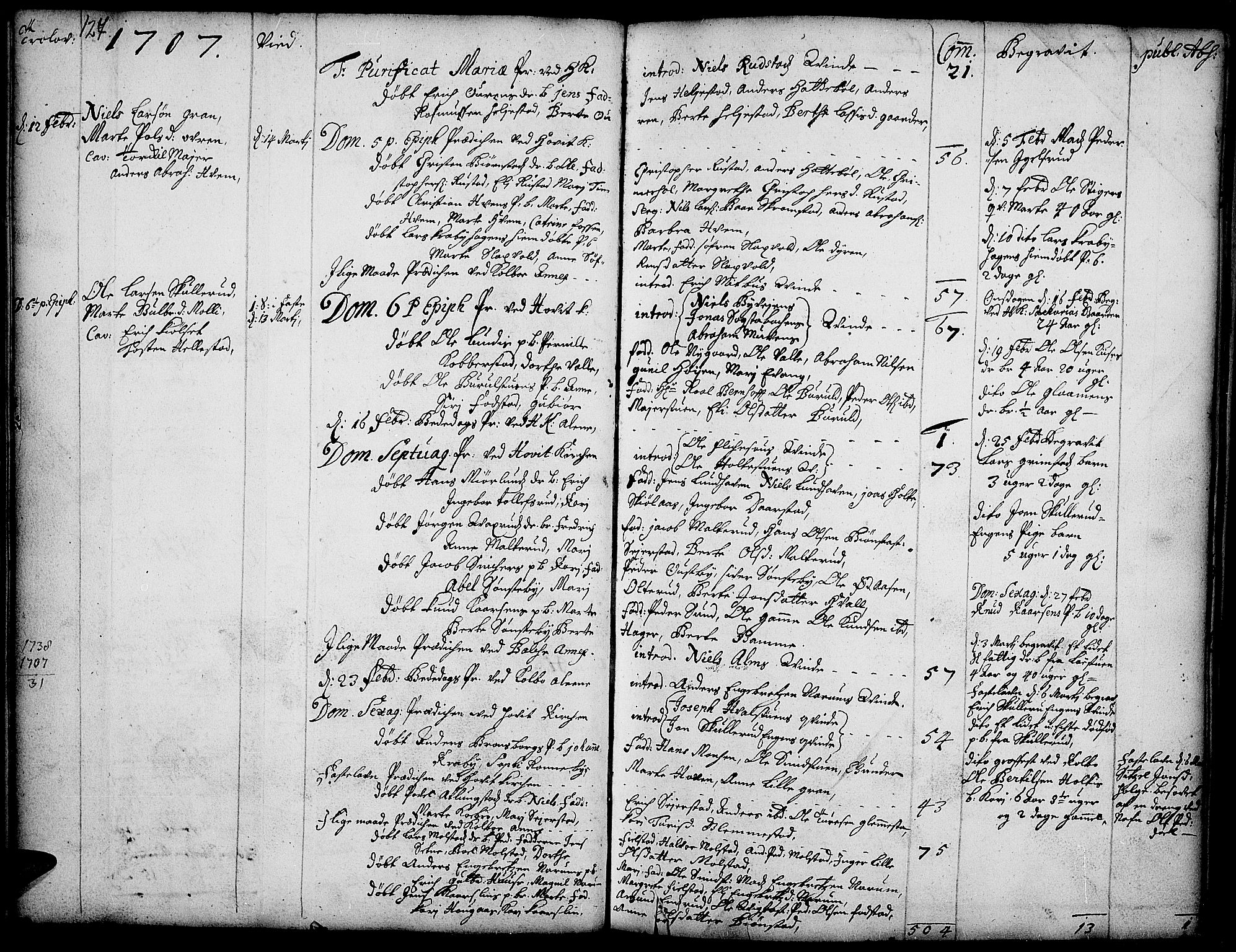 Toten prestekontor, SAH/PREST-102/H/Ha/Haa/L0001: Parish register (official) no. 1, 1695-1713, p. 127