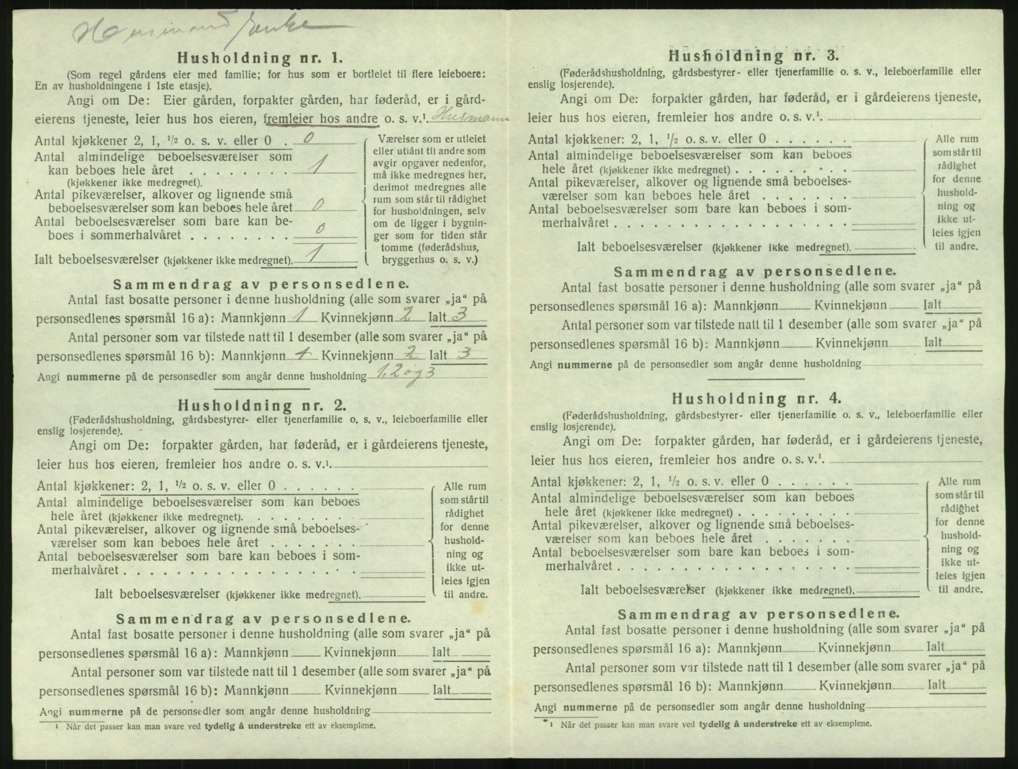 SAT, 1920 census for Borge, 1920, p. 1350