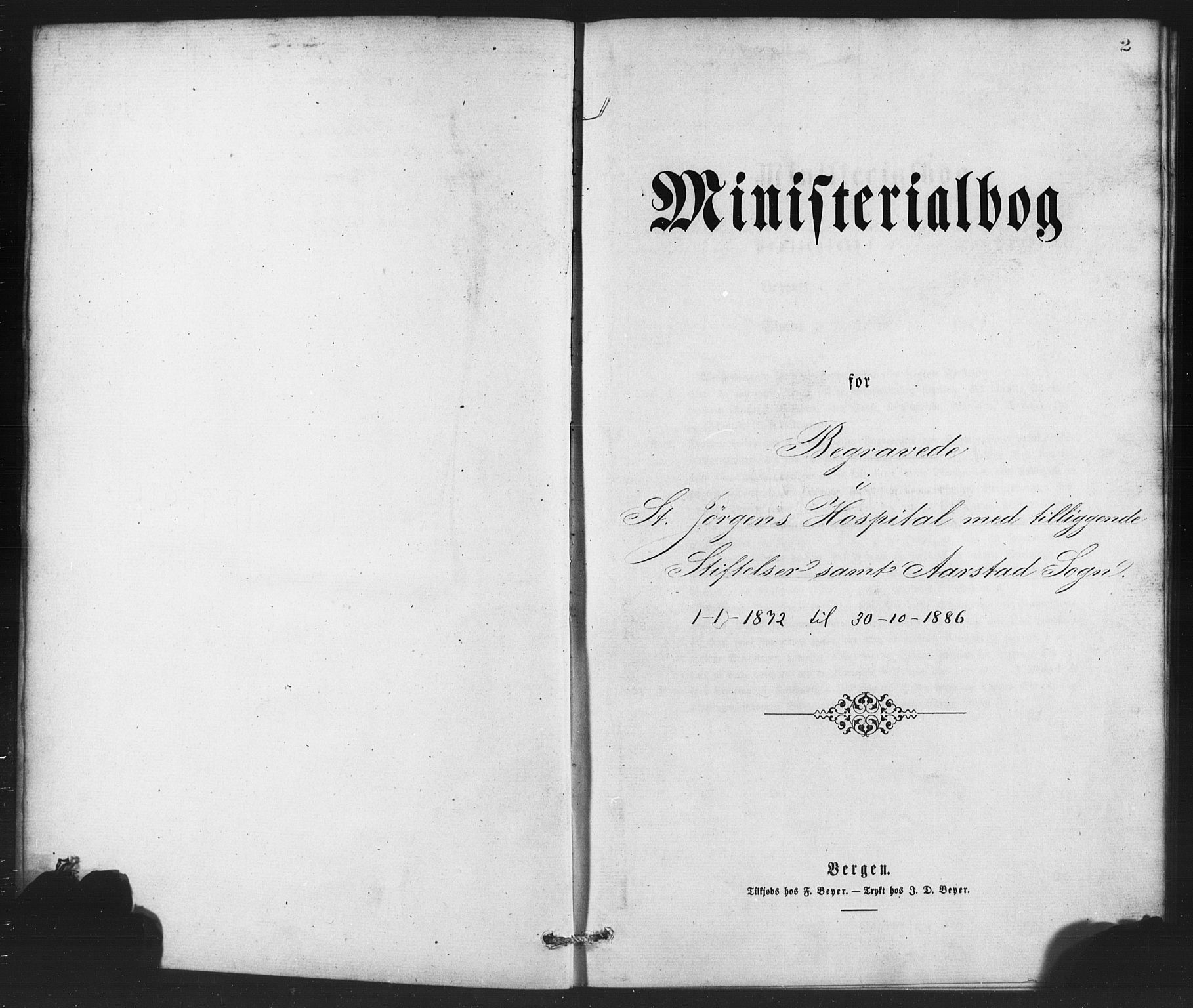 St. Jørgens hospital og Årstad sokneprestembete, AV/SAB-A-99934: Parish register (copy) no. A 8, 1872-1886, p. 2