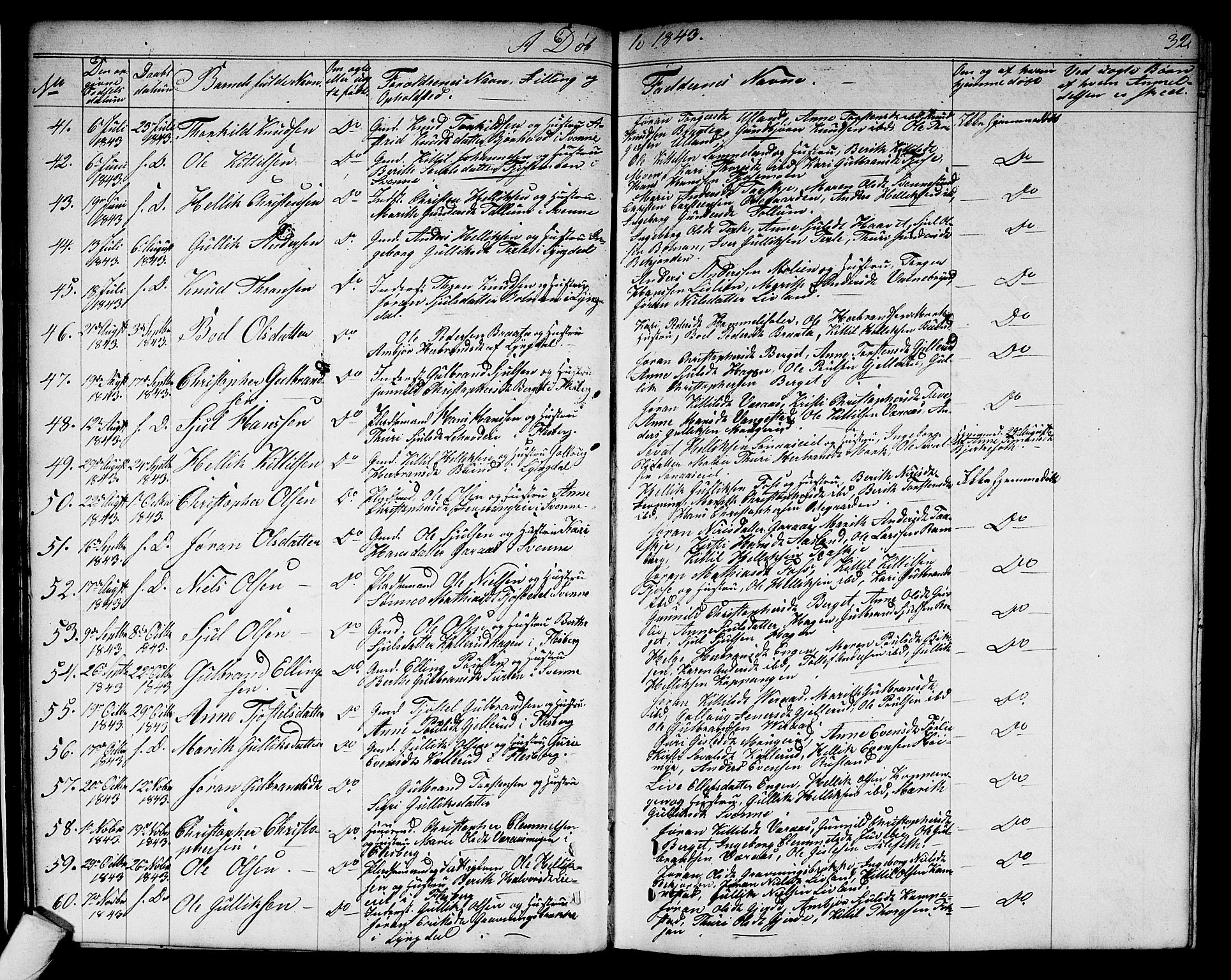 Flesberg kirkebøker, AV/SAKO-A-18/G/Ga/L0002: Parish register (copy) no. I 2, 1834-1860, p. 32