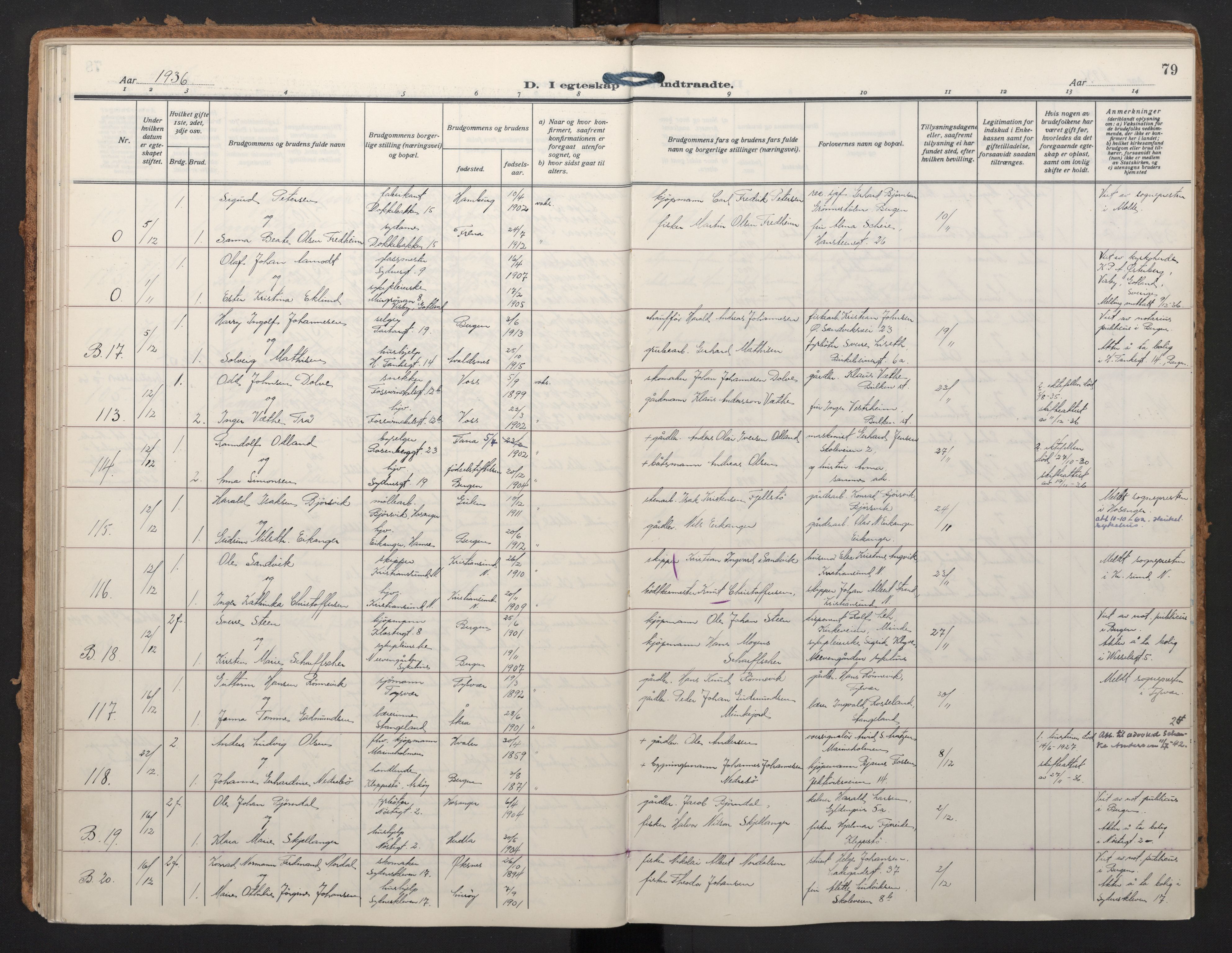 Johanneskirken sokneprestembete, SAB/A-76001/H/Haa/L0014: Parish register (official) no. D 3, 1929-1949, p. 78b-79a