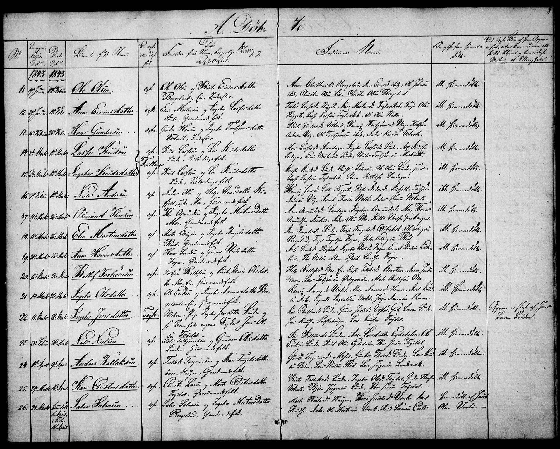 Gjerstad sokneprestkontor, SAK/1111-0014/F/Fa/Faa/L0006: Parish register (official) no. A 6, 1841-1857, p. 8