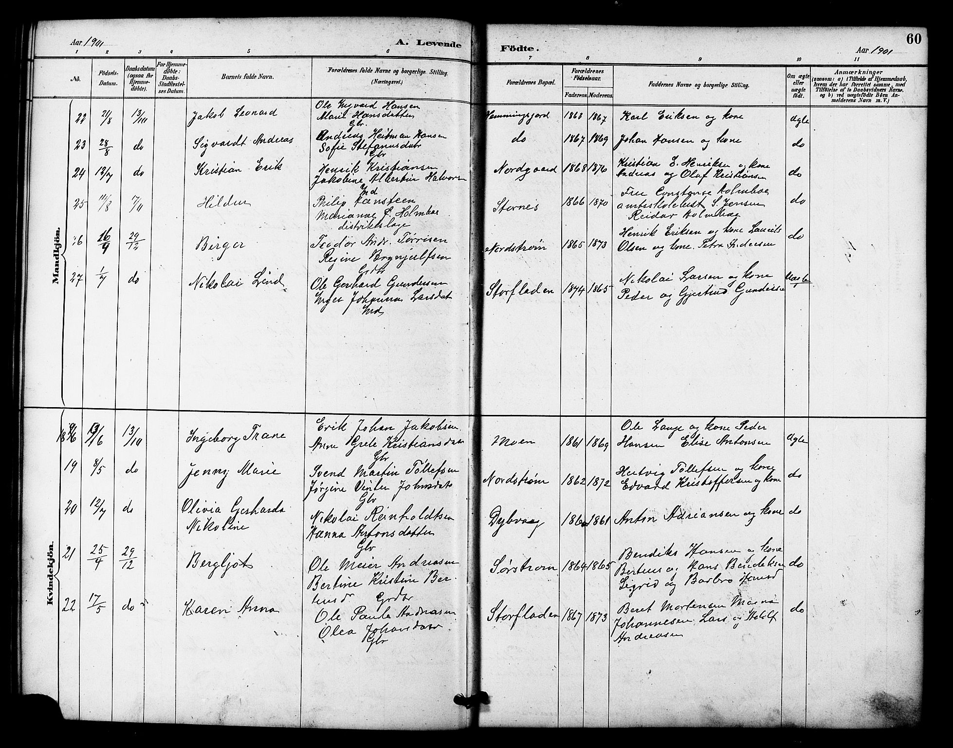 Tranøy sokneprestkontor, SATØ/S-1313/I/Ia/Iab/L0022klokker: Parish register (copy) no. 22, 1887-1912, p. 60