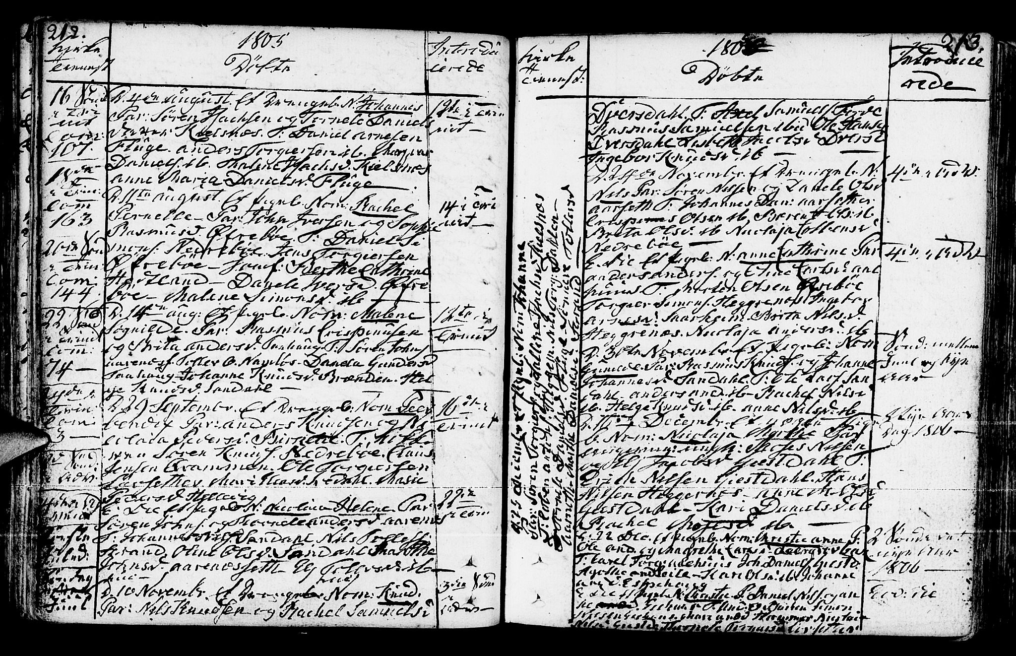 Jølster sokneprestembete, SAB/A-80701/H/Haa/Haaa/L0005: Parish register (official) no. A 5, 1790-1821, p. 212-213