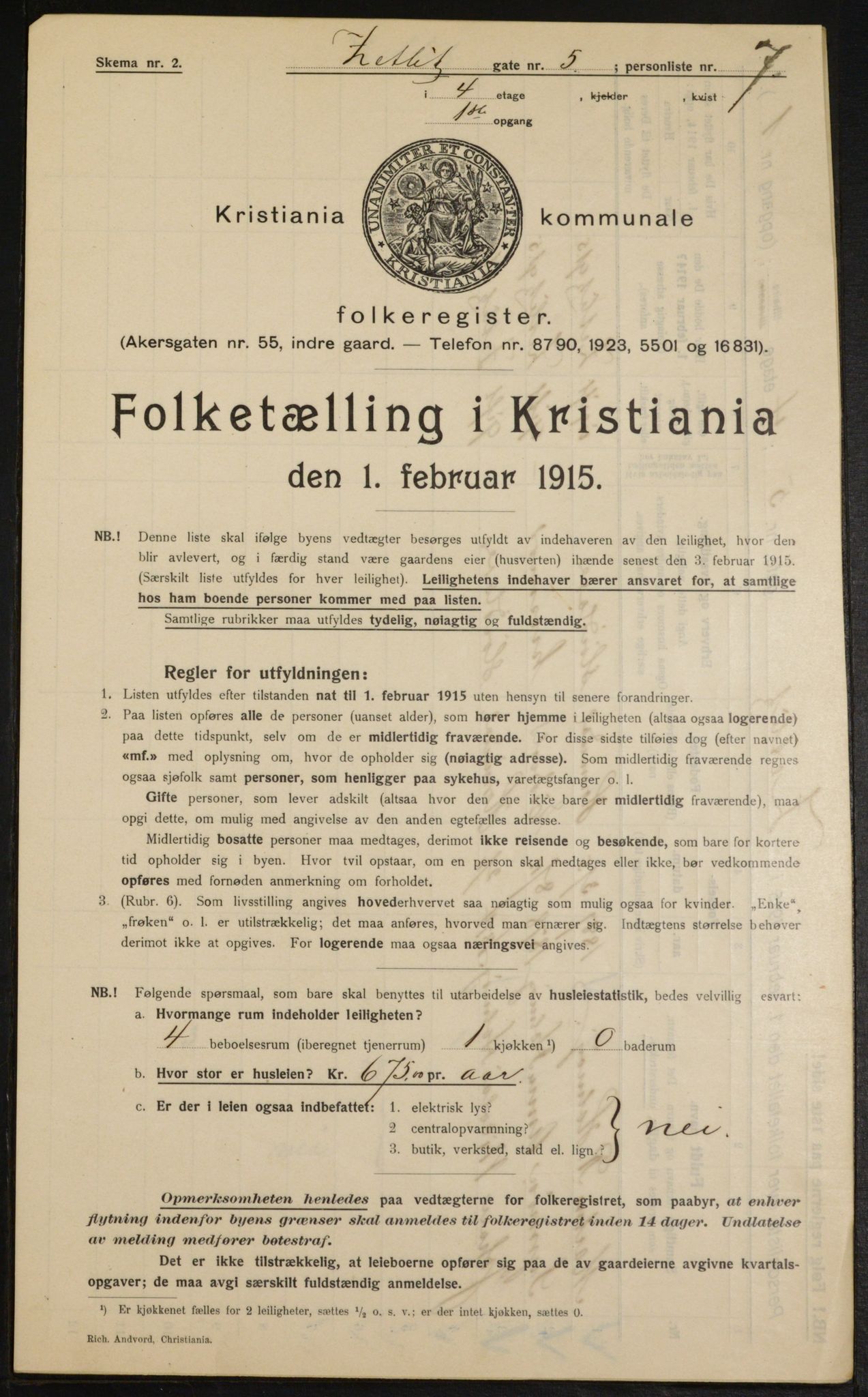 OBA, Municipal Census 1915 for Kristiania, 1915, p. 129271