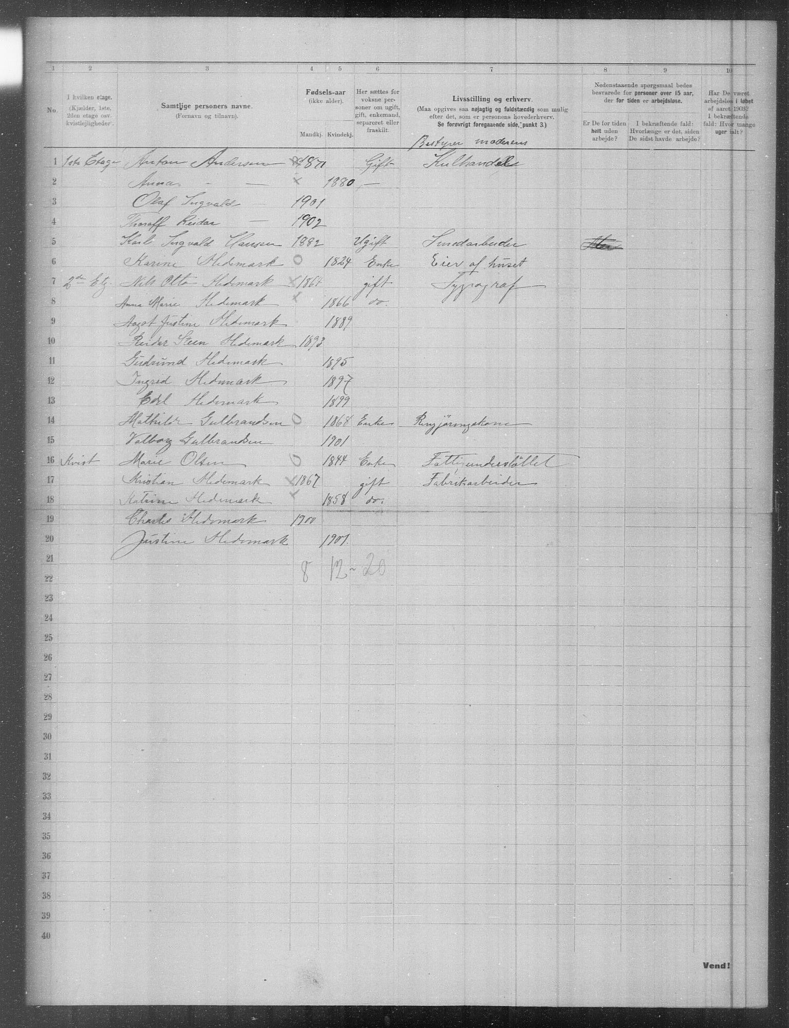 OBA, Municipal Census 1903 for Kristiania, 1903, p. 4994