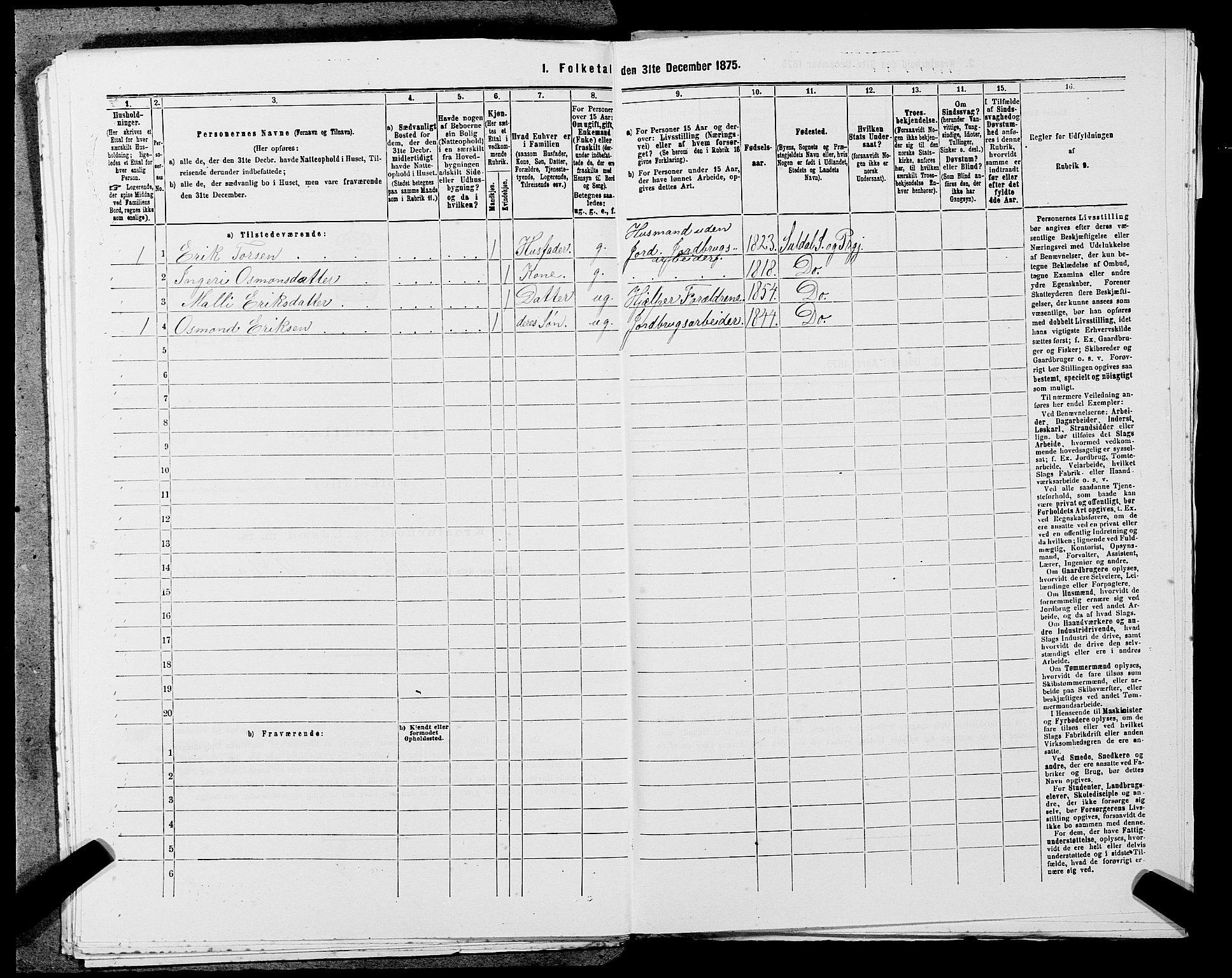 SAST, 1875 census for 1134P Suldal, 1875, p. 530