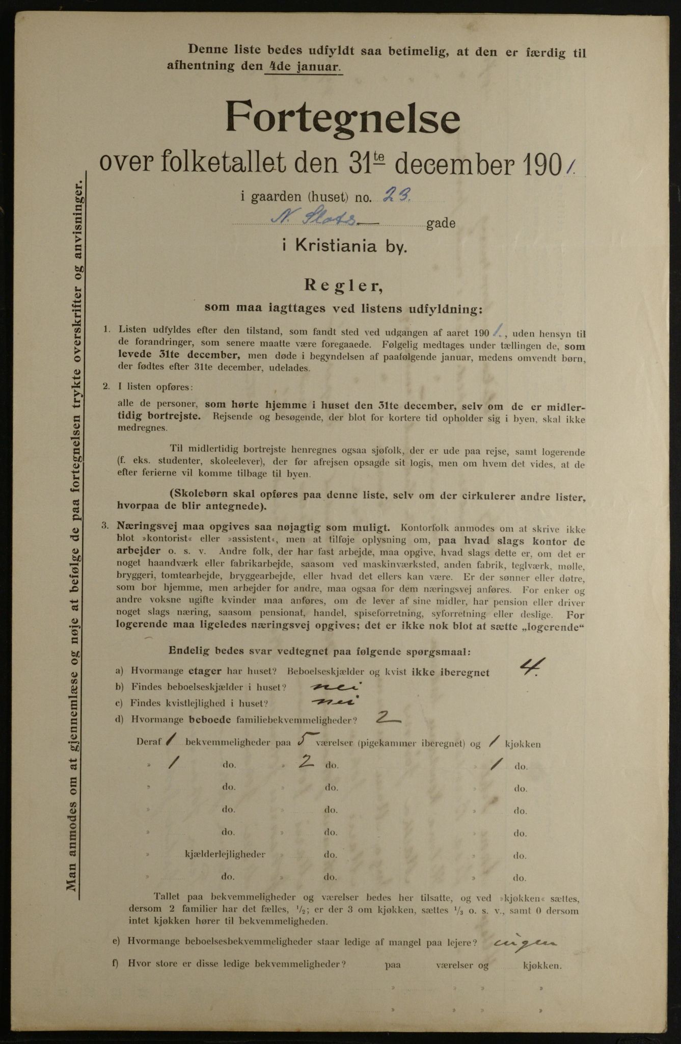 OBA, Municipal Census 1901 for Kristiania, 1901, p. 10667