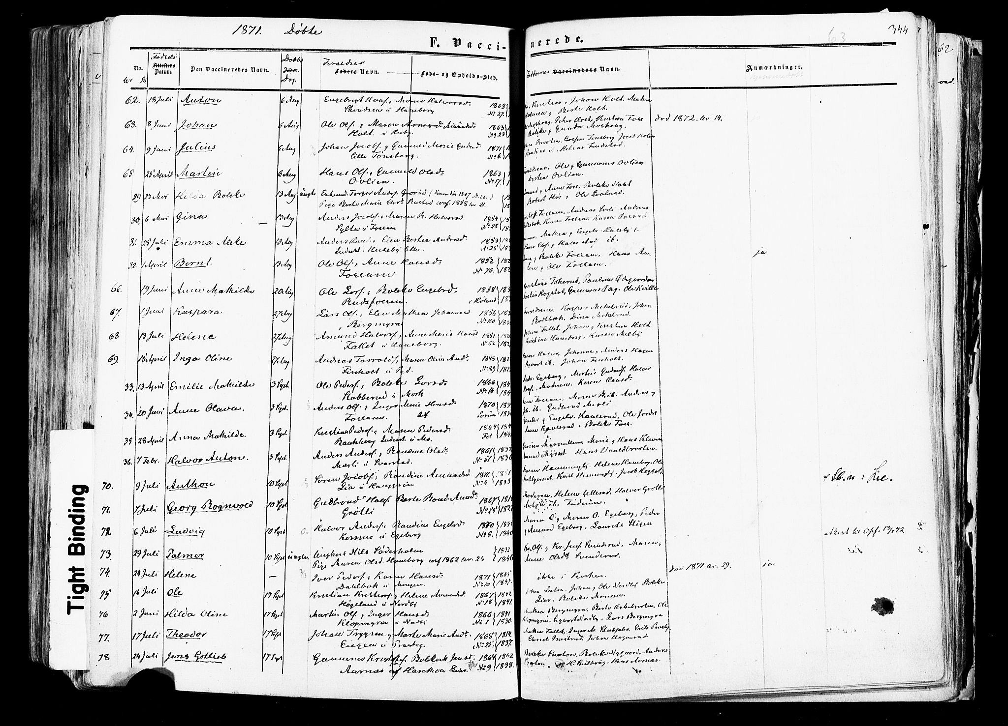 Aurskog prestekontor Kirkebøker, SAO/A-10304a/F/Fa/L0007: Parish register (official) no. I 7, 1854-1877, p. 344