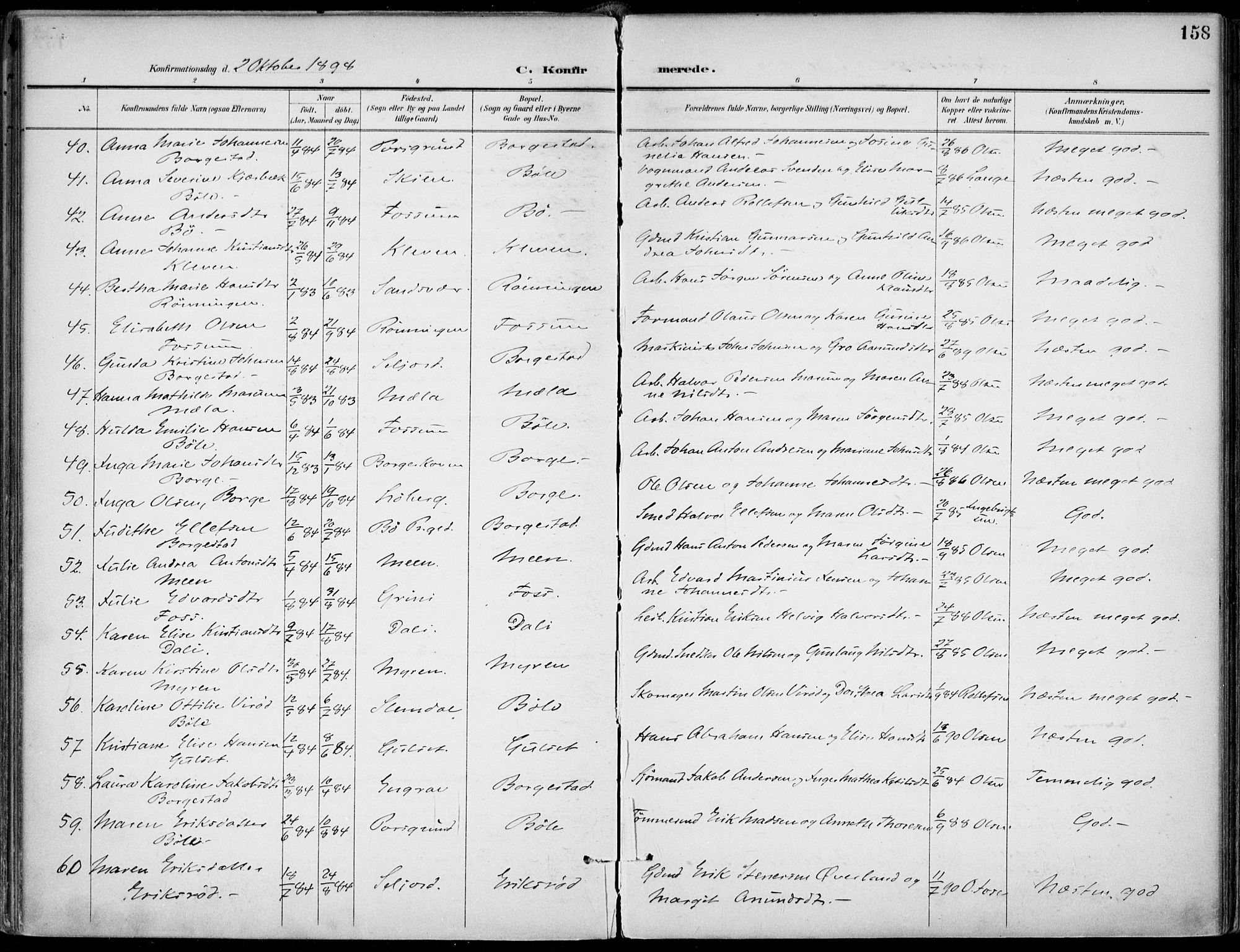 Gjerpen kirkebøker, SAKO/A-265/F/Fa/L0011: Parish register (official) no. I 11, 1896-1904, p. 158