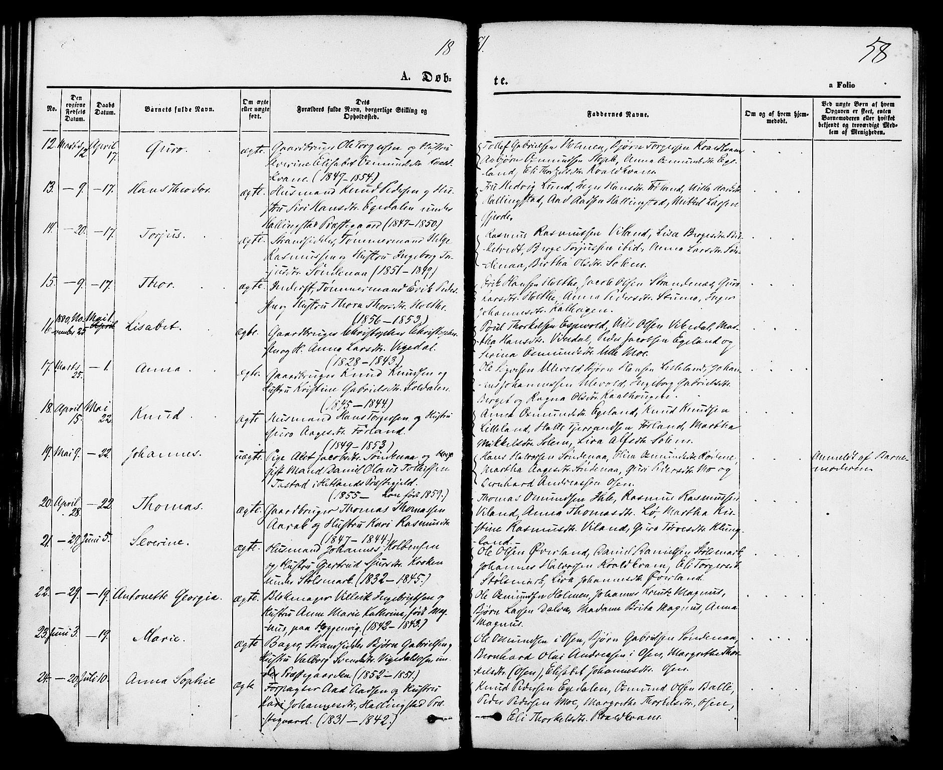 Vikedal sokneprestkontor, SAST/A-101840/01/IV: Parish register (official) no. A 7, 1868-1883, p. 58