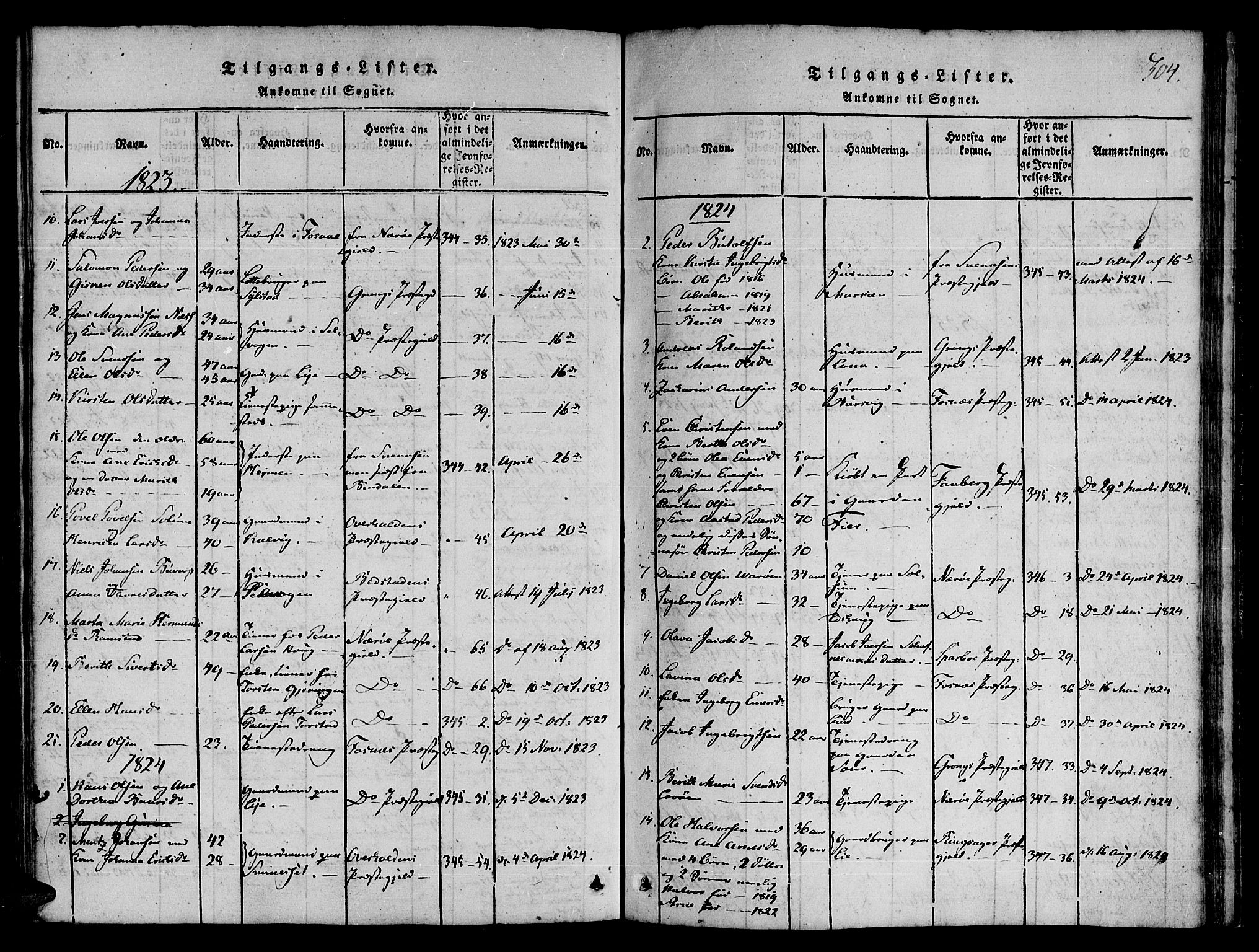 Ministerialprotokoller, klokkerbøker og fødselsregistre - Nord-Trøndelag, SAT/A-1458/780/L0636: Parish register (official) no. 780A03 /1, 1815-1830, p. 304
