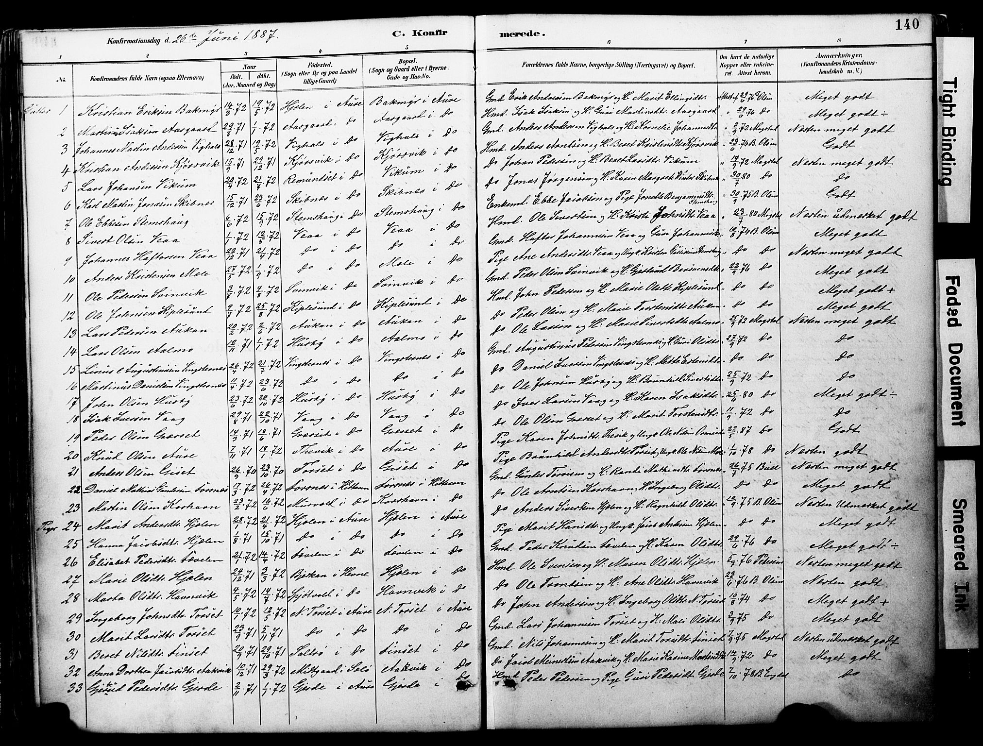 Ministerialprotokoller, klokkerbøker og fødselsregistre - Møre og Romsdal, AV/SAT-A-1454/578/L0907: Parish register (official) no. 578A06, 1887-1904, p. 140