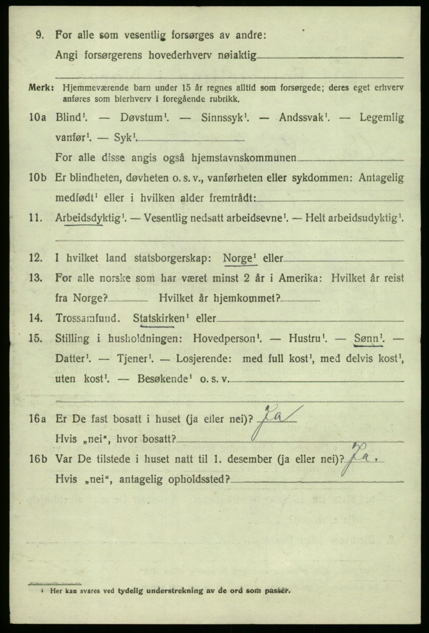 SAB, 1920 census for Vik, 1920, p. 3202