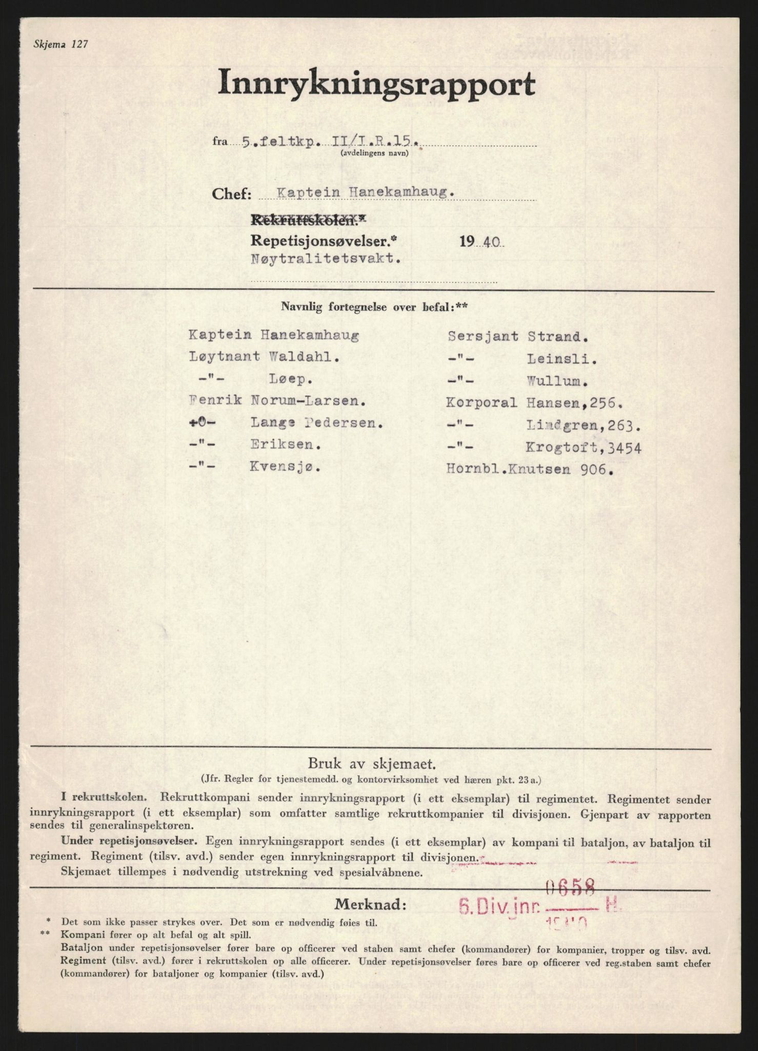 Forsvaret, Forsvarets krigshistoriske avdeling, AV/RA-RAFA-2017/Y/Yb/L0128: II-C-11-600  -  6. Divisjon / 6. Distriktskommando, 1936-1940